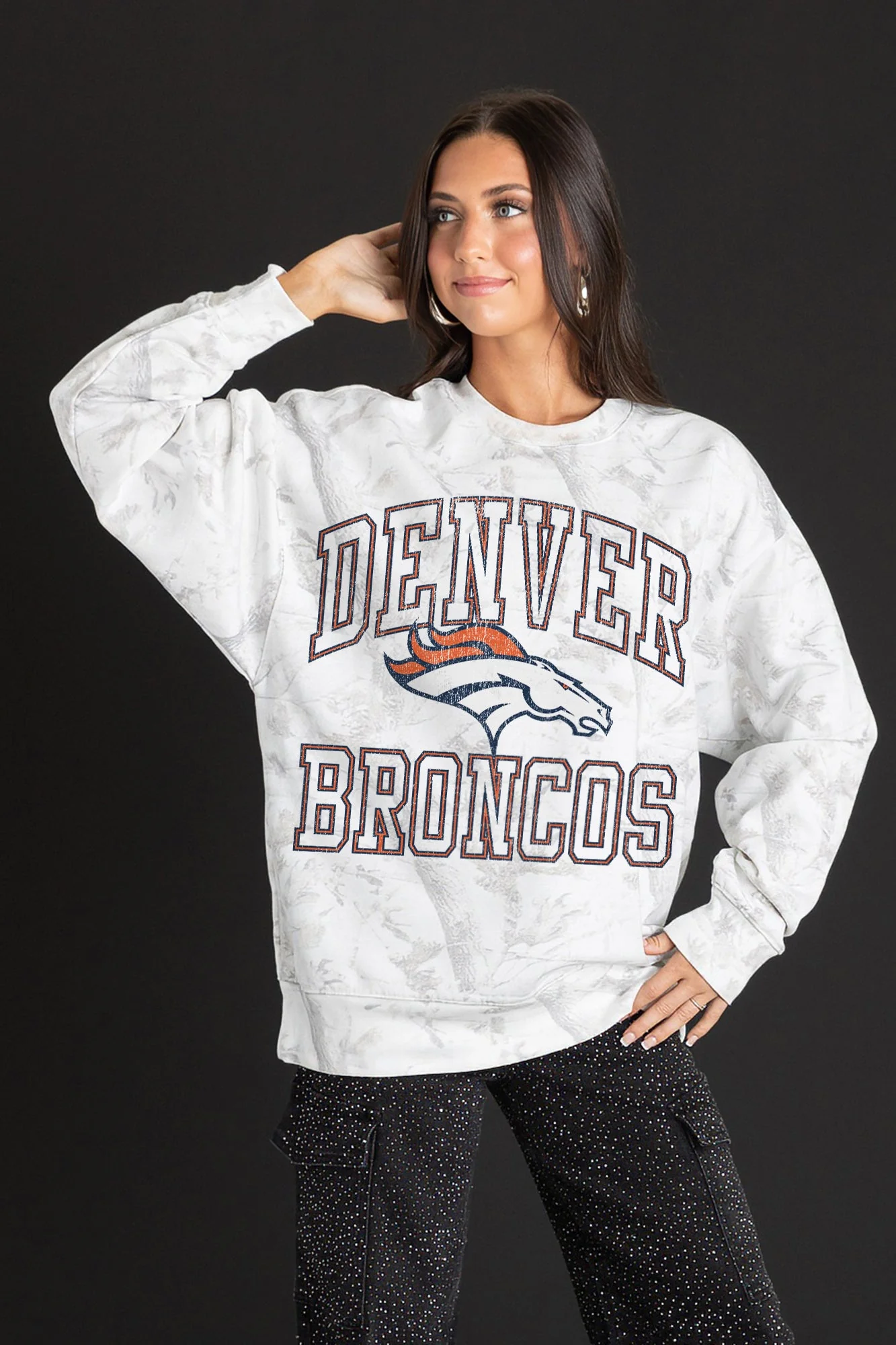 DENVER BRONCOS WHITEOUT PREMIUM DROP SHOULDER CAMO PULLOVER - Image 4