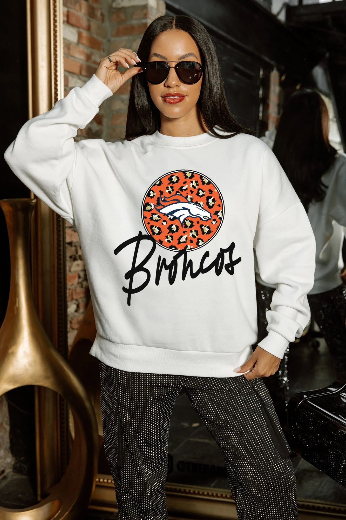 DENVER BRONCOS WILD BREAKTHROUGH PREMIUM FLEECE CREWNECK PULLOVER - Image 3