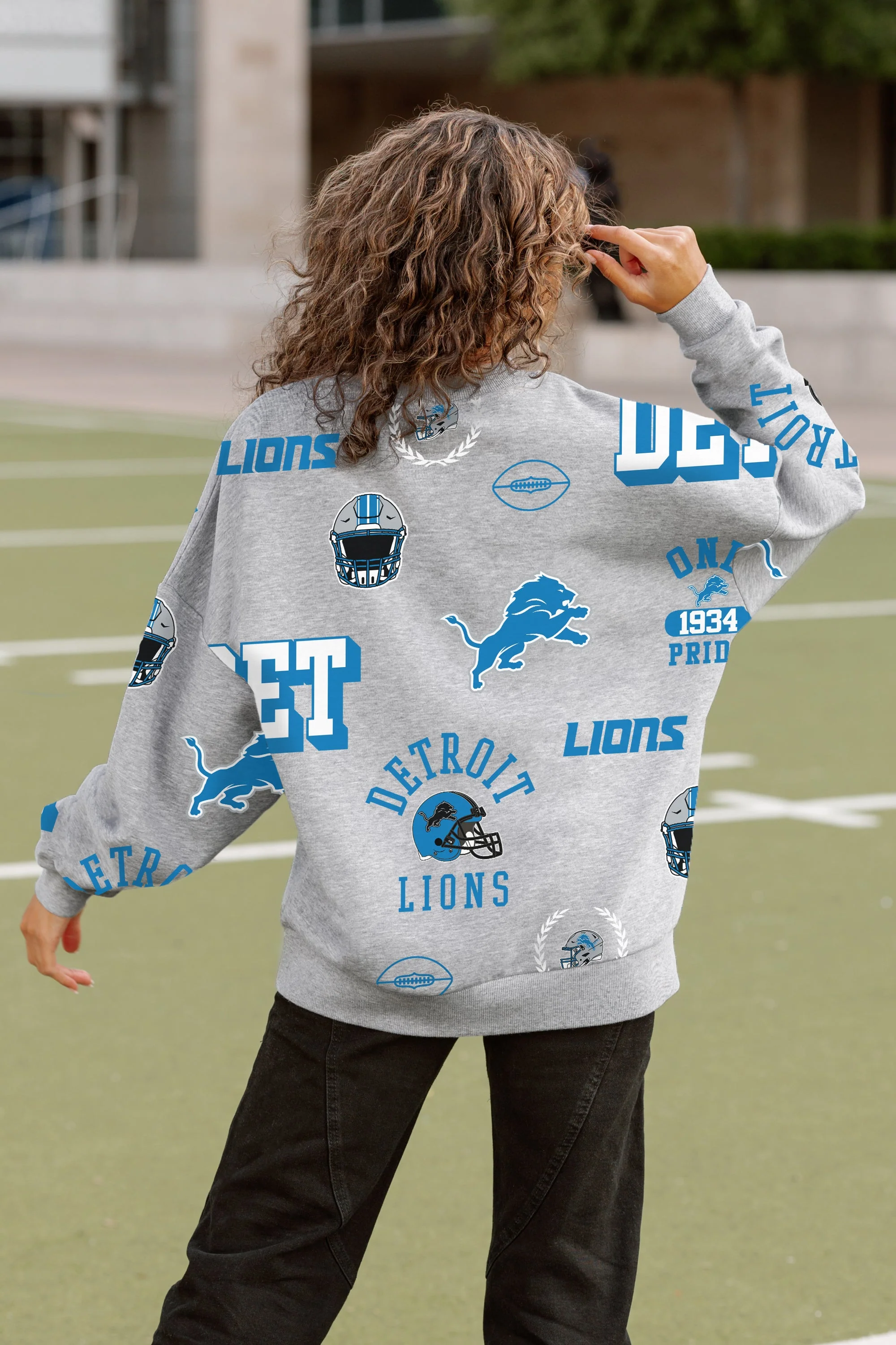 DETROIT LIONS ALWAYS ON REPEAT PREMIUM FLEECE CREW SWEATSHIRT - Image 6