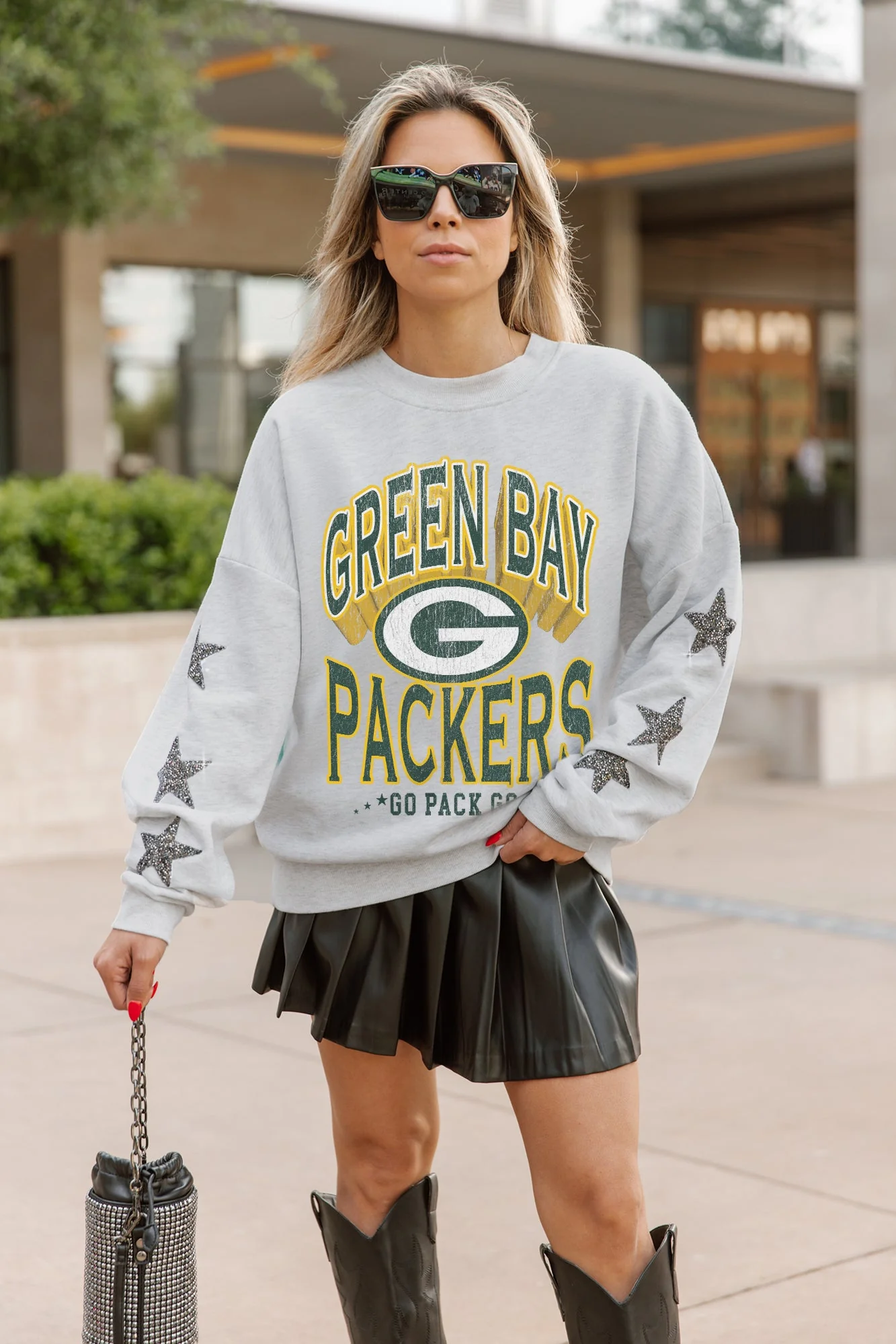GREEN BAY PACKERS RESILIENCE STAR EMBELLISHED CREW SWEATSHIRT - Image 3