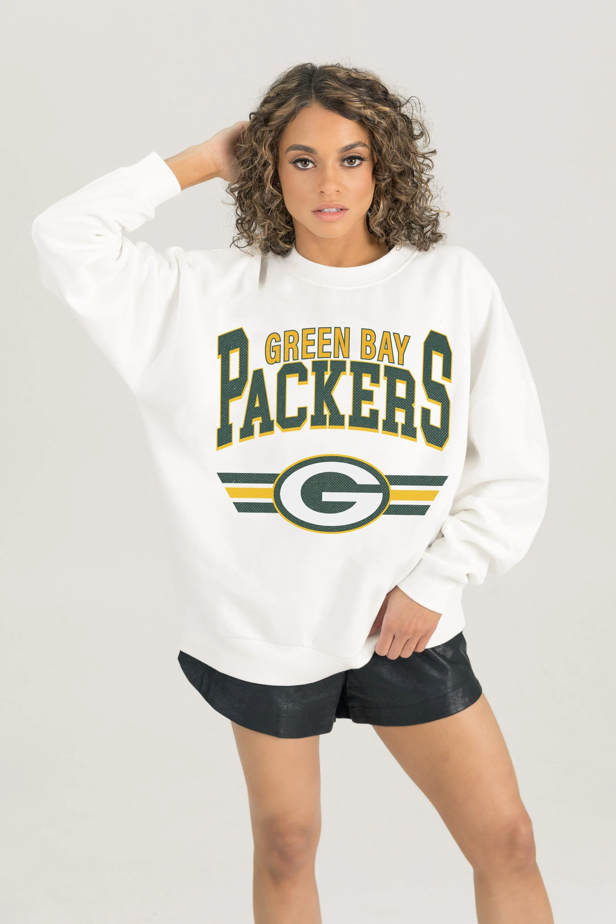 GREEN BAY PACKERS SWIFT STRIKE PREMIUM FLEECE CREWNECK PULLOVER - Image 2