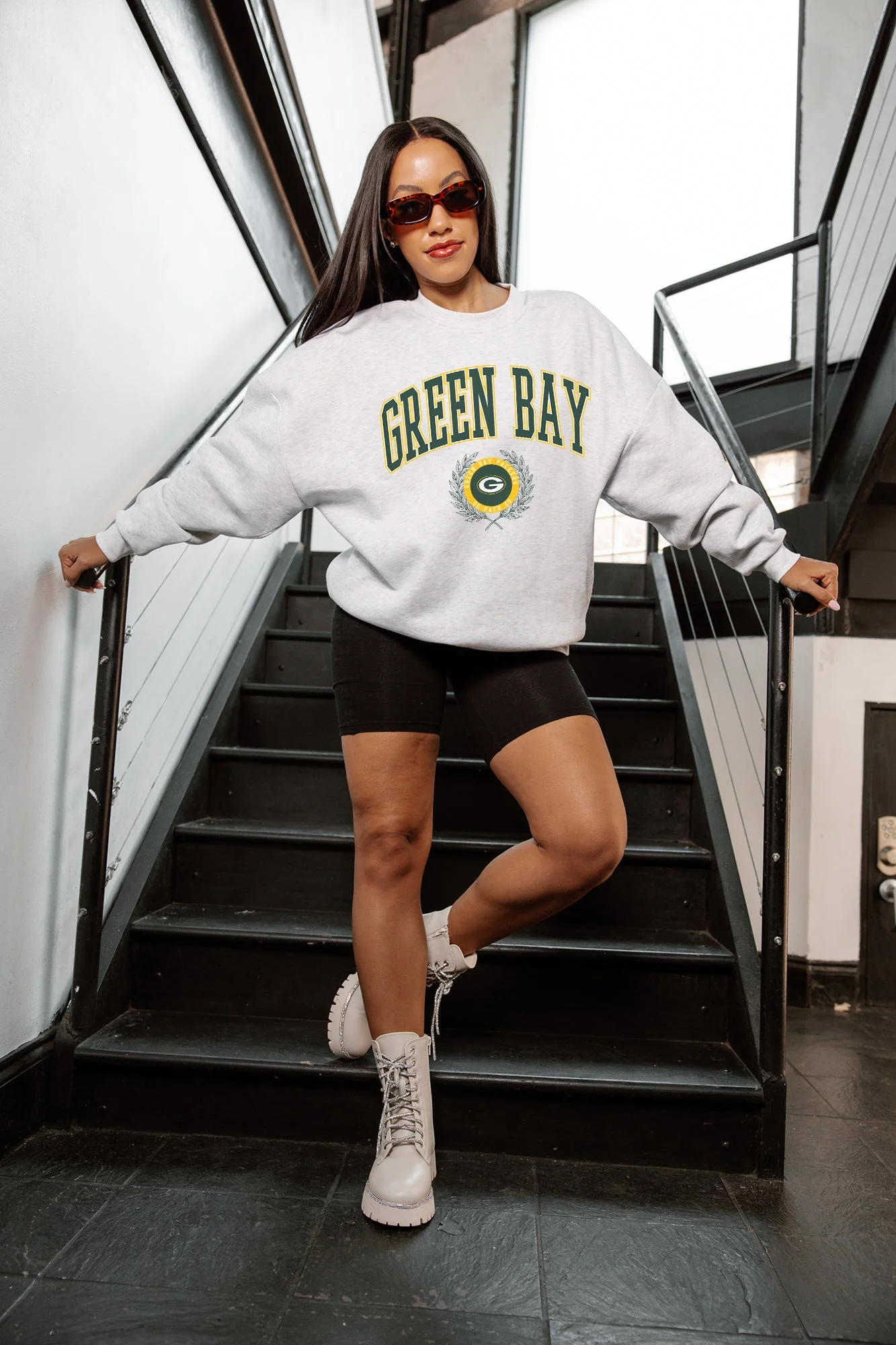 GREEN BAY PACKERS TRADITION REFINED PREMIUM FLEECE CREWNECK PULLOVER - Image 3