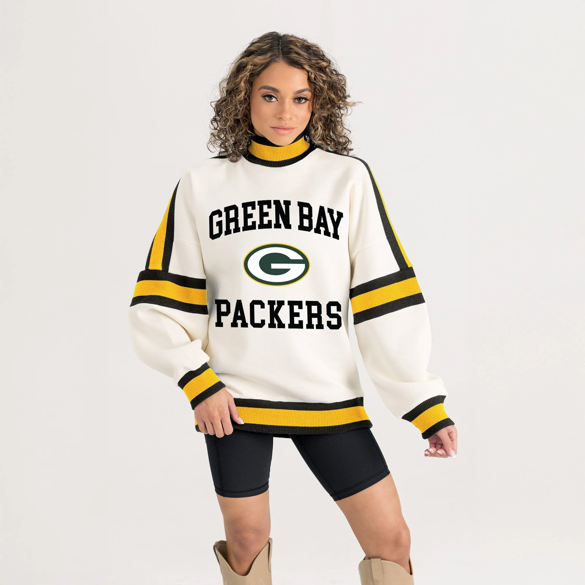 GREEN BAY PACKERS VIVID MOTION COLORBLOCK TURTLENECK PULLOVER - Image 5