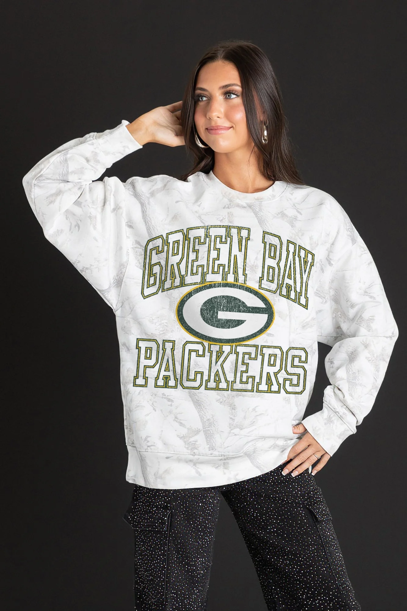 GREEN BAY PACKERS WHITEOUT PREMIUM DROP SHOULDER CAMO PULLOVER - Image 4