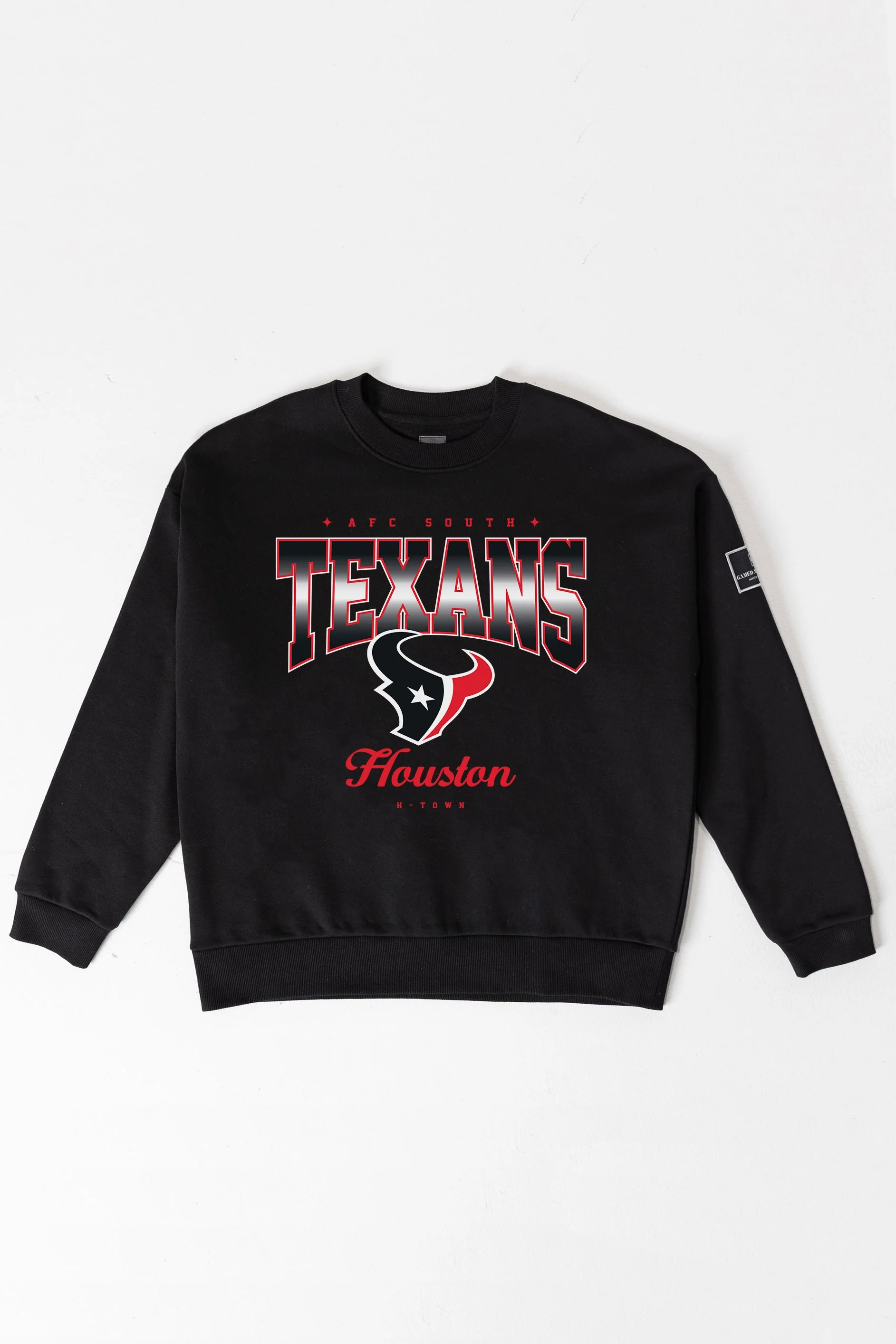 HOUSTON TEXANS POWERHOUSE PLAY BLACK LABEL PREMIUM FLEECE CREW SWEATSHIRT - Image 8