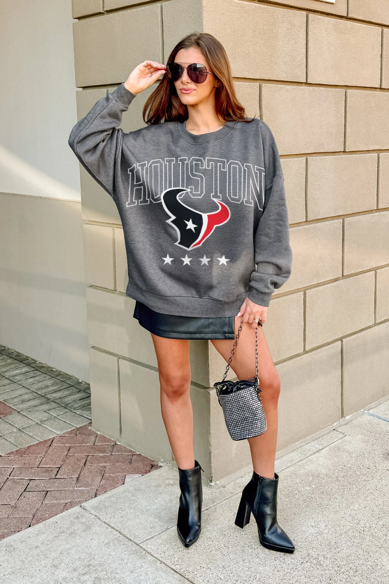 HOUSTON TEXANS RISING STAR PREMIUM FLEECE CREWNECK PULLOVER - Image 3