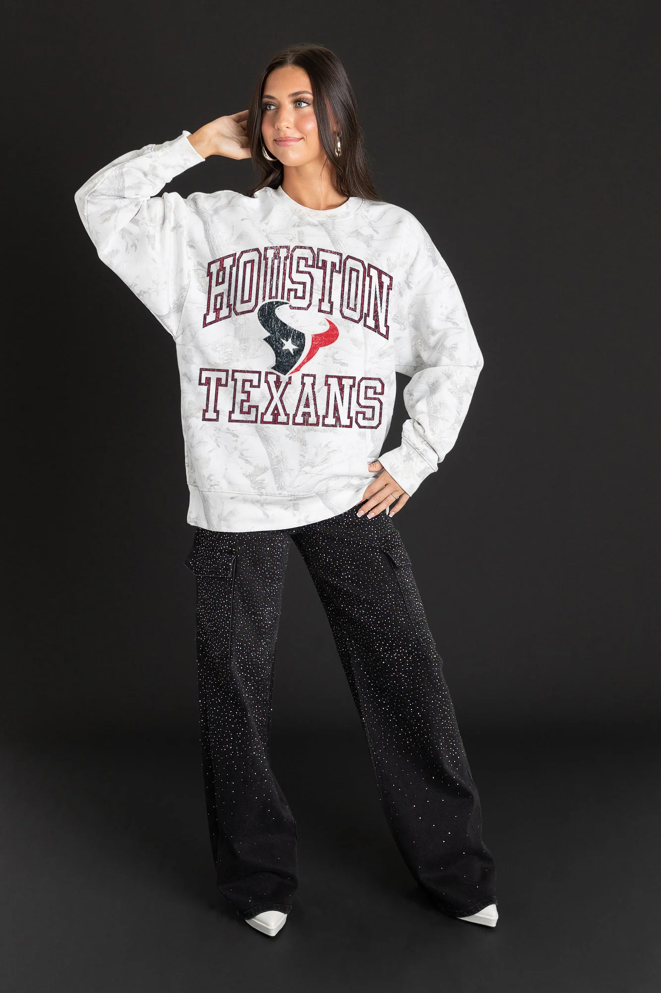 HOUSTON TEXANS WHITEOUT PREMIUM DROP SHOULDER CAMO PULLOVER - Image 3