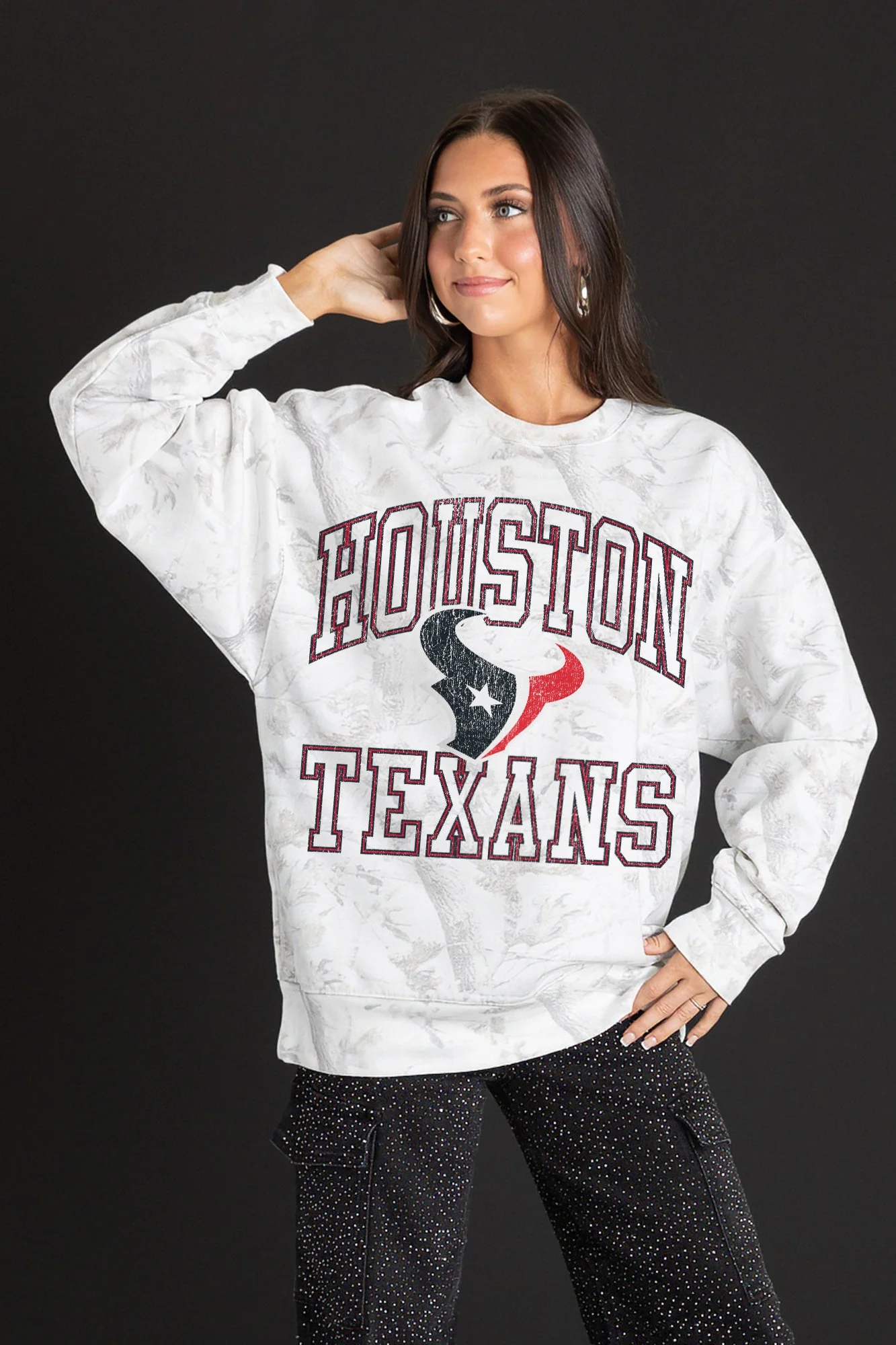 HOUSTON TEXANS WHITEOUT PREMIUM DROP SHOULDER CAMO PULLOVER - Image 4