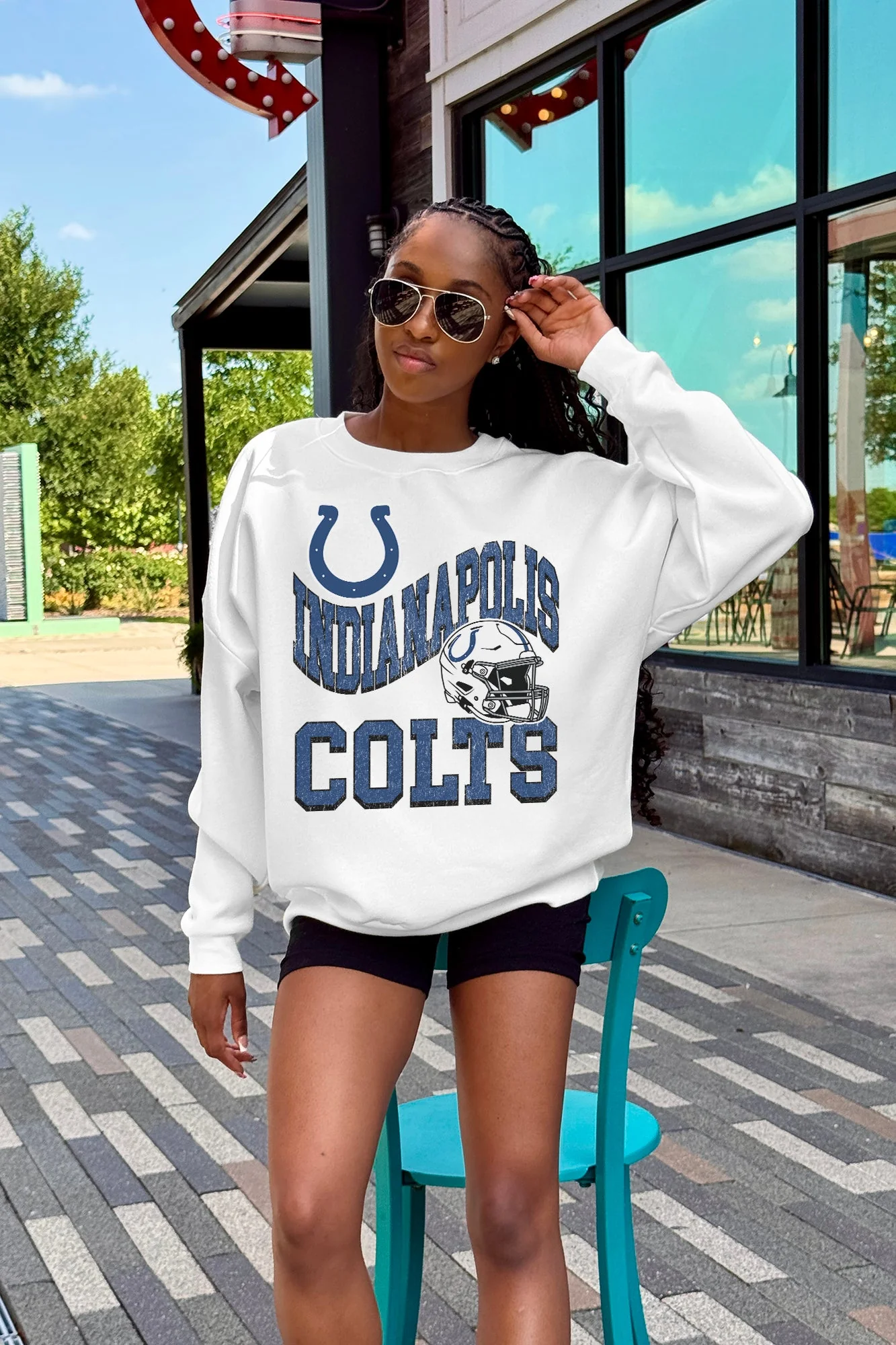 INDIANAPOLIS COLTS HARD EARNED PREMIUM FLEECE CREWNECK PULLOVER - Image 4