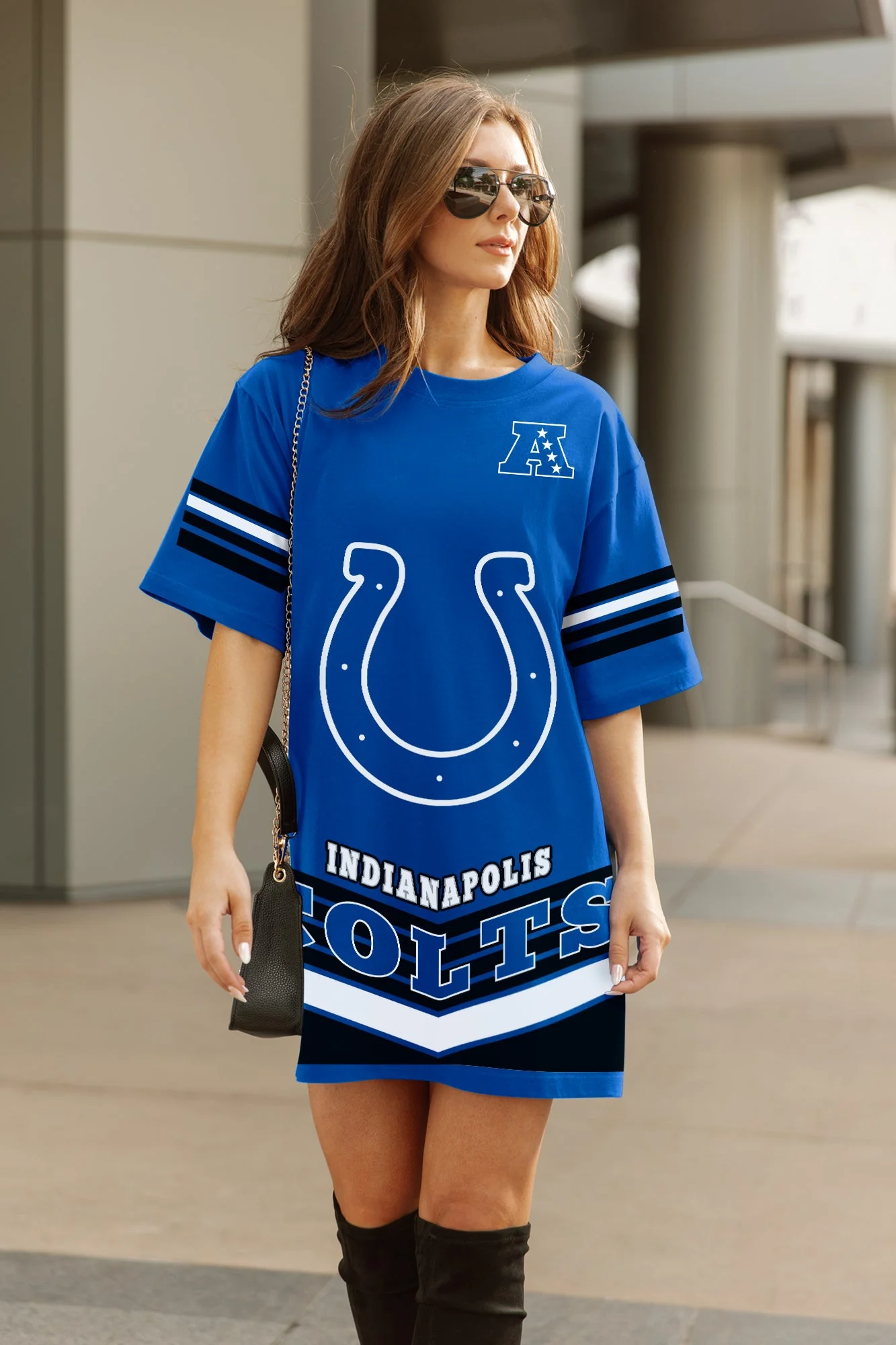 INDIANAPOLIS COLTS PERFECT SCORE RETRO T-SHIRT DRESS - Image 3