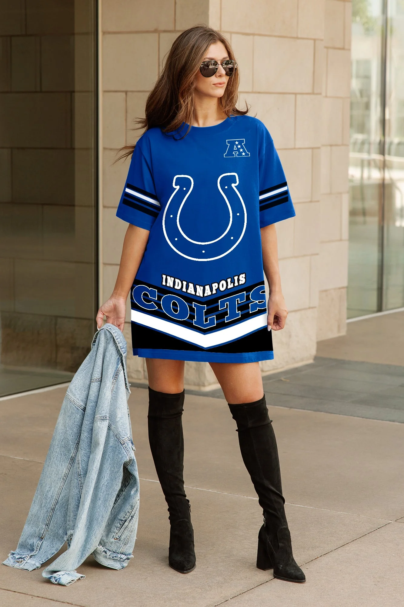 INDIANAPOLIS COLTS PERFECT SCORE RETRO T-SHIRT DRESS - Image 4
