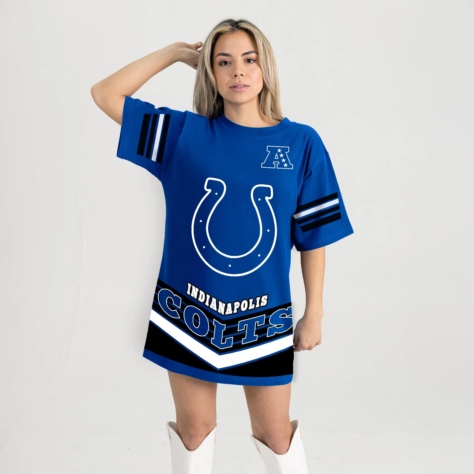 INDIANAPOLIS COLTS PERFECT SCORE RETRO T-SHIRT DRESS - Image 6