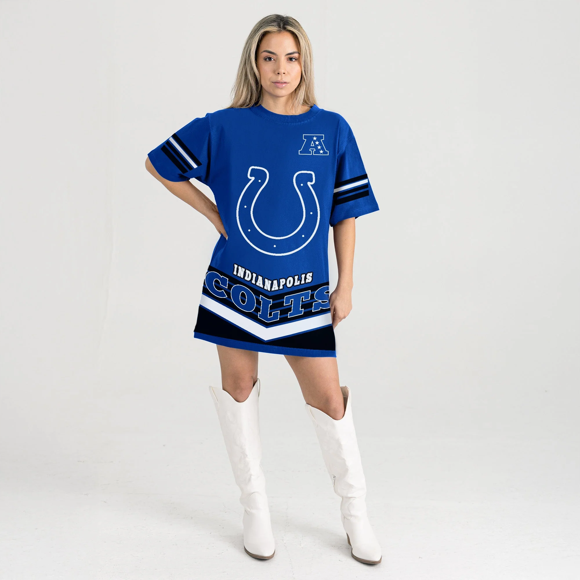 INDIANAPOLIS COLTS PERFECT SCORE RETRO T-SHIRT DRESS - Image 7