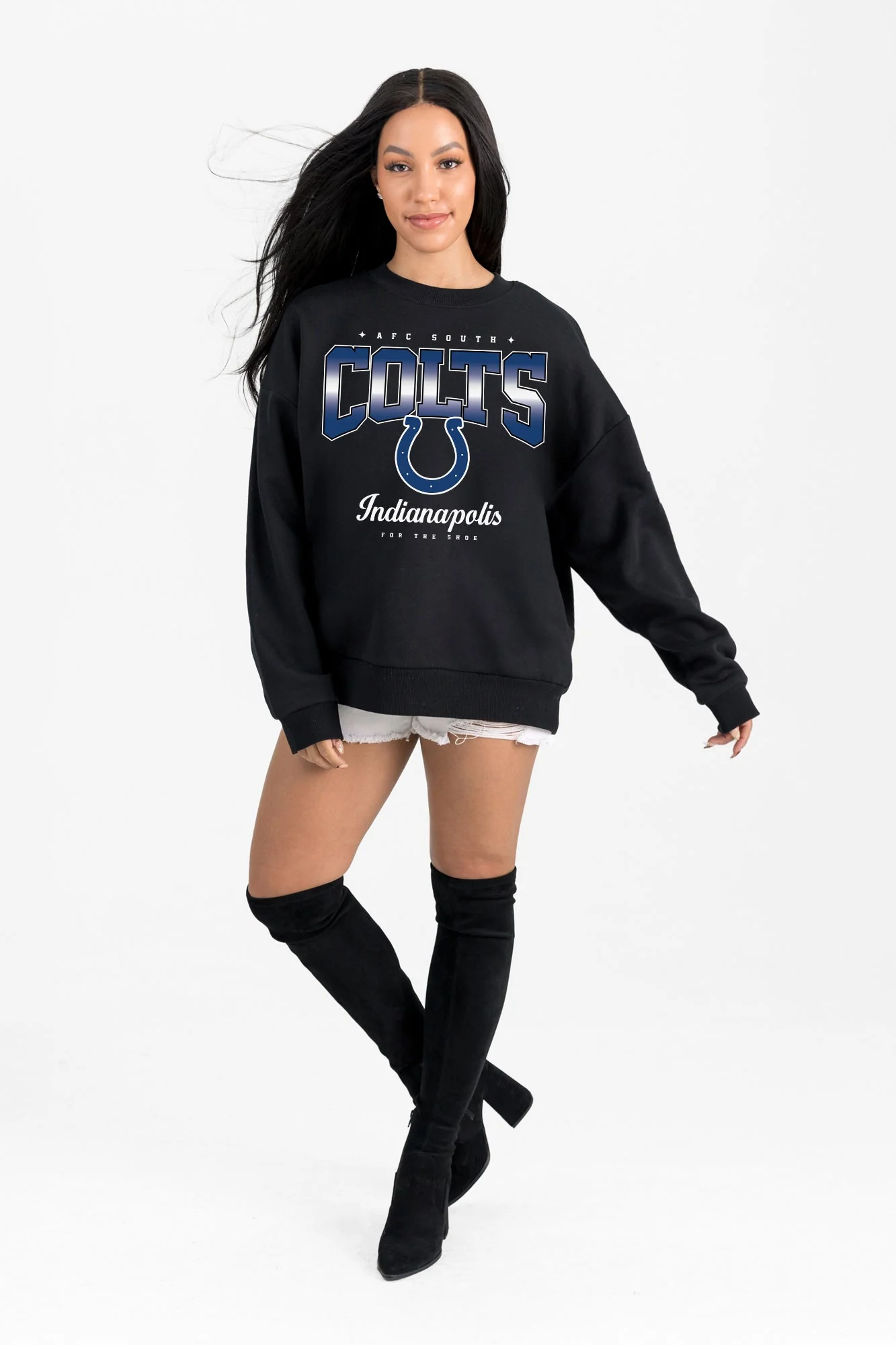 INDIANAPOLIS COLTS POWERHOUSE PLAY BLACK LABEL PREMIUM FLEECE CREW SWEATSHIRT - Image 5
