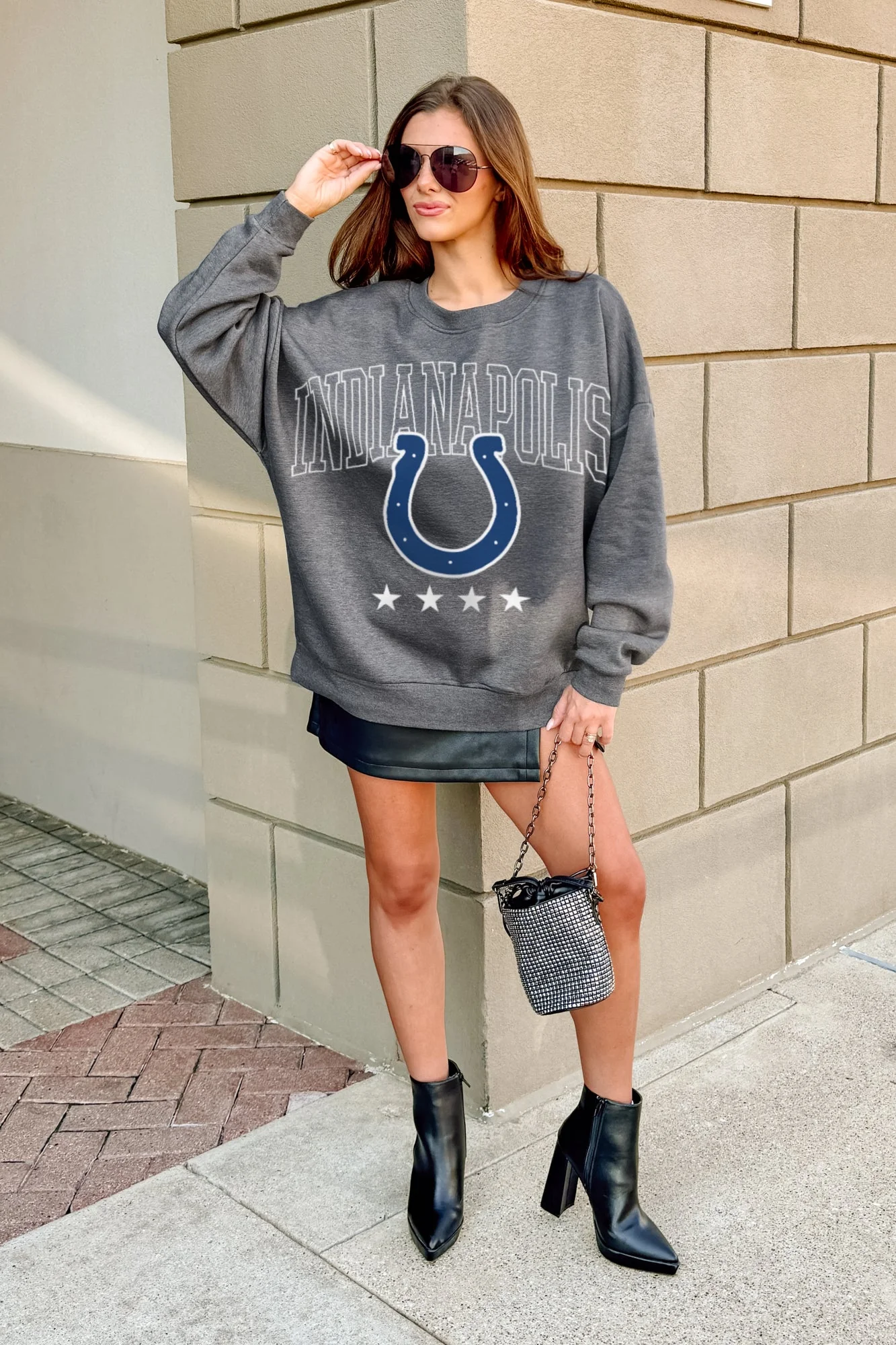 INDIANAPOLIS COLTS RISING STAR PREMIUM FLEECE CREWNECK PULLOVER - Image 3