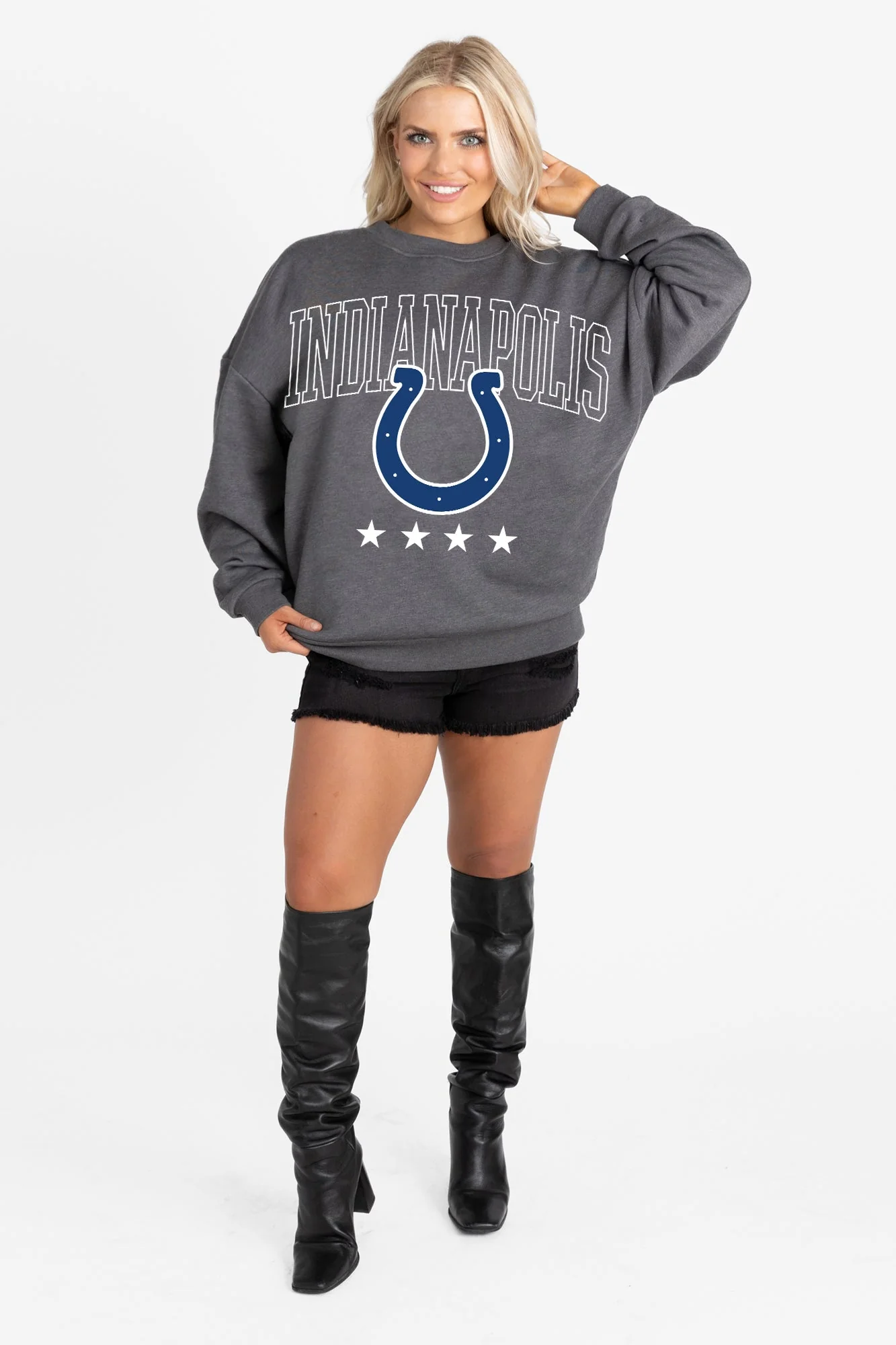 INDIANAPOLIS COLTS RISING STAR PREMIUM FLEECE CREWNECK PULLOVER - Image 5