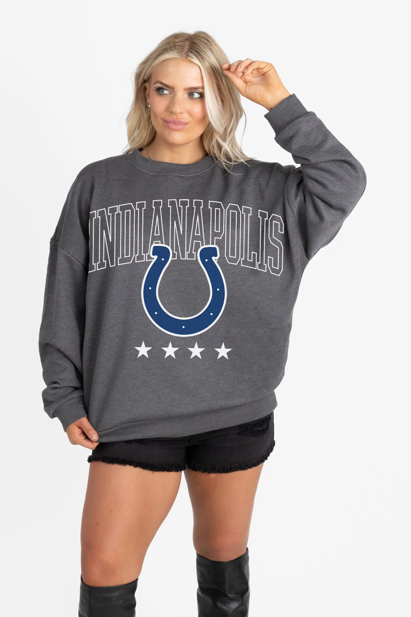 INDIANAPOLIS COLTS RISING STAR PREMIUM FLEECE CREWNECK PULLOVER - Image 6