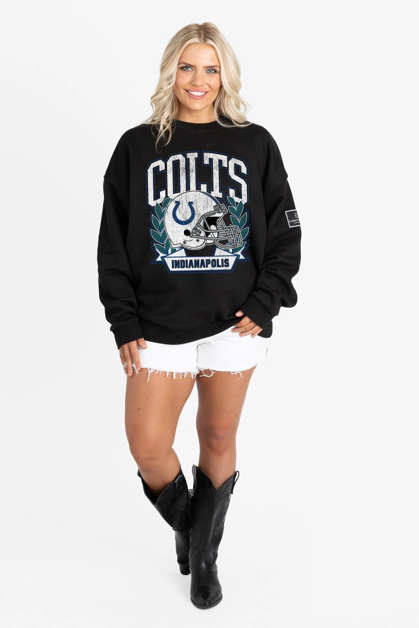 INDIANAPOLIS COLTS VICTORY LANE BLACK LABEL PREMIUM FLEECE CREW SWEATSHIRT - Image 5