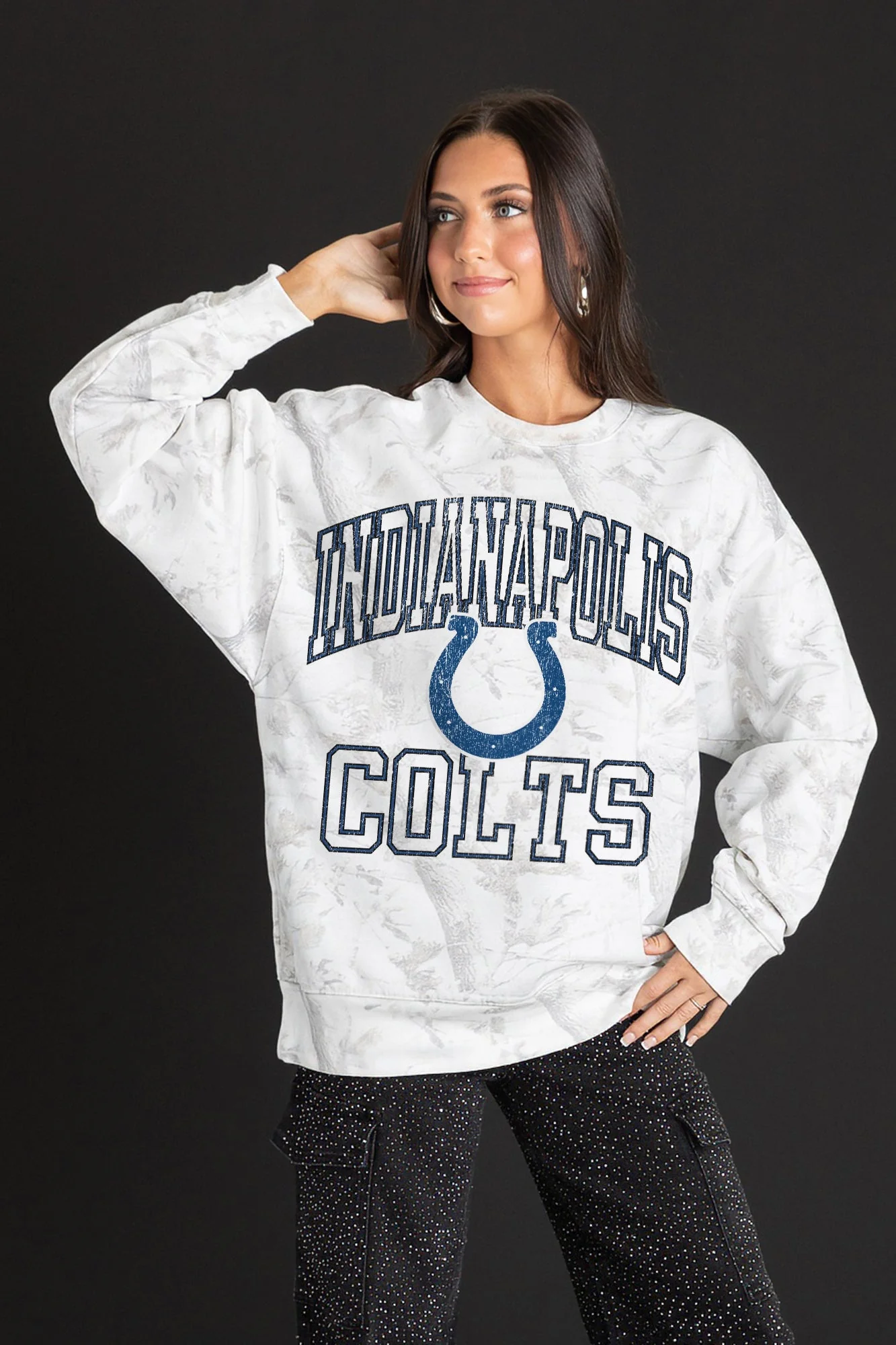 INDIANAPOLIS COLTS WHITEOUT PREMIUM DROP SHOULDER CAMO PULLOVER - Image 4