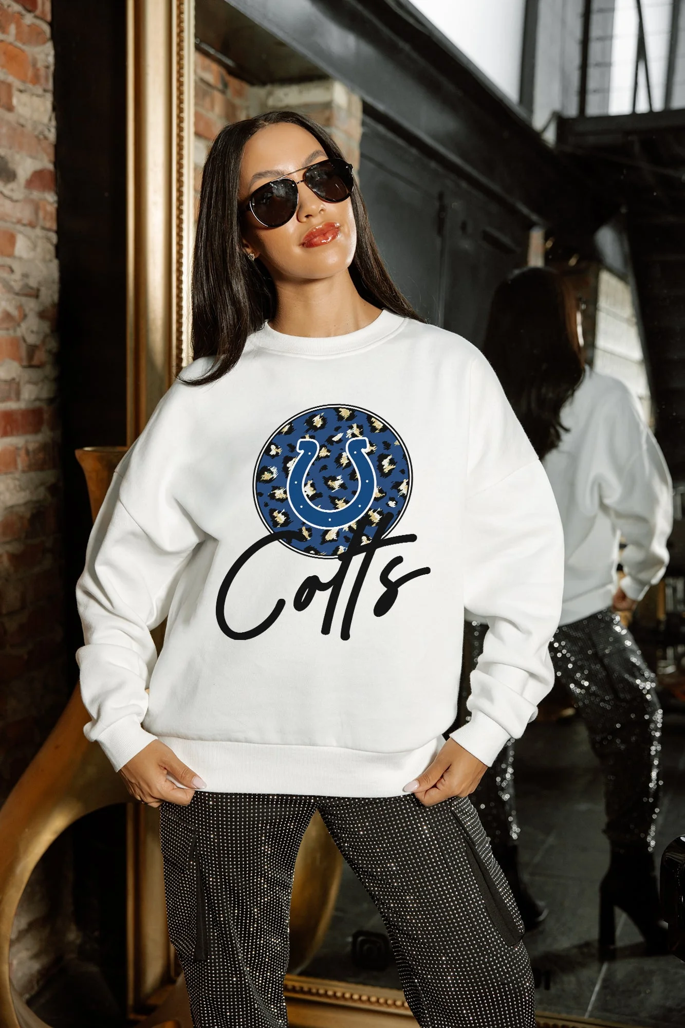 INDIANAPOLIS COLTS WILD BREAKTHROUGH PREMIUM FLEECE CREWNECK PULLOVER - Image 2