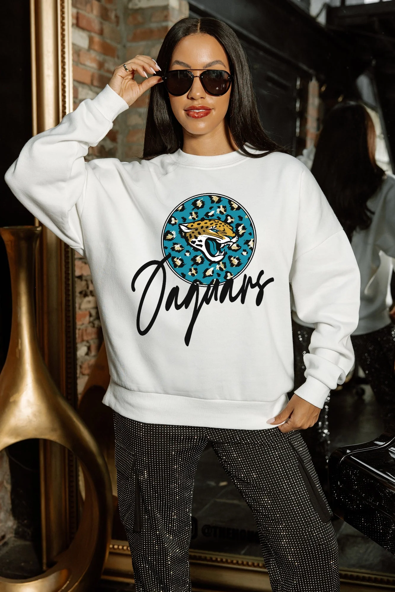 JACKSONVILLE JAGUARS WILD BREAKTHROUGH PREMIUM FLEECE CREWNECK PULLOVER - Image 3