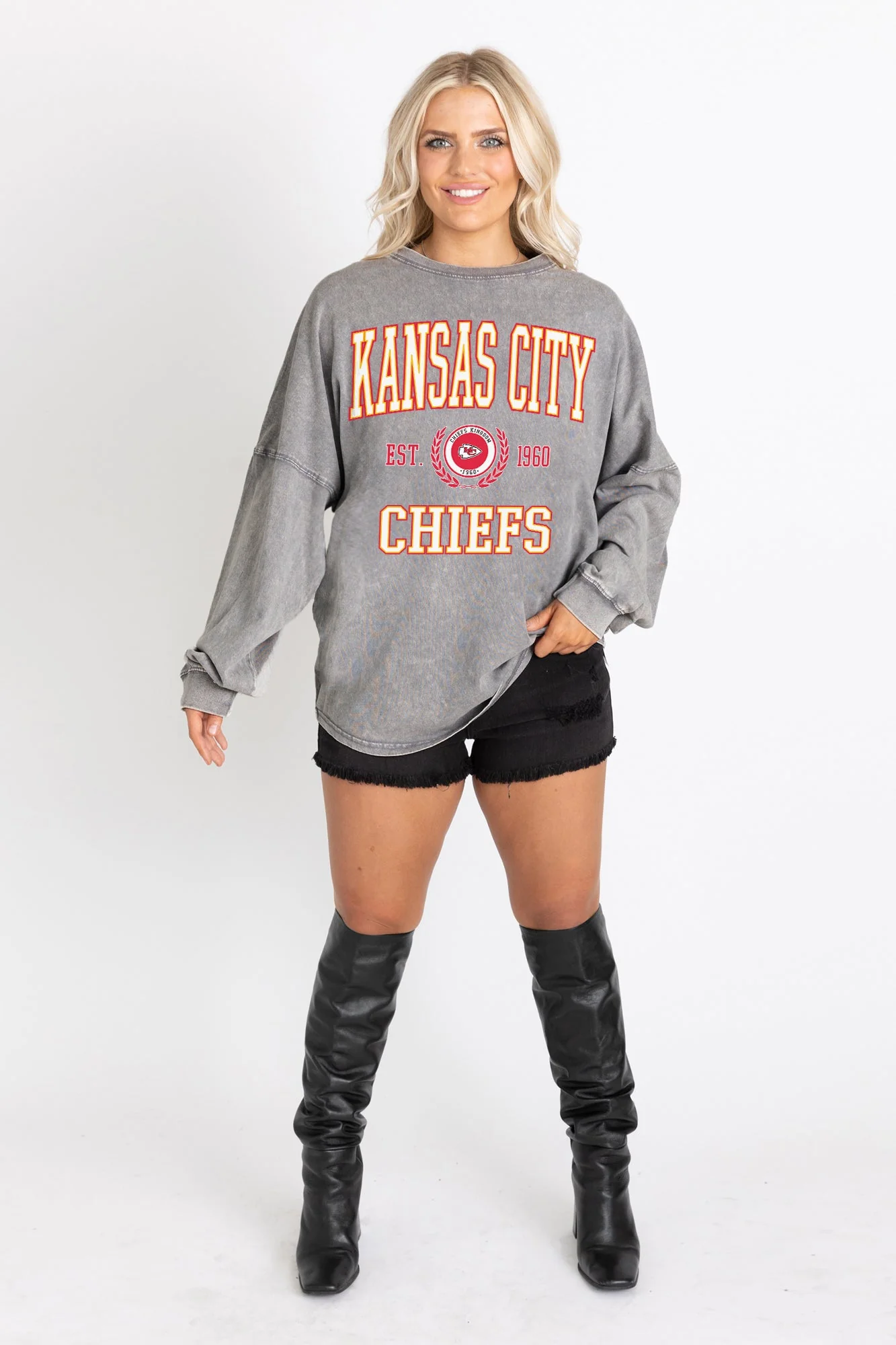KANSAS CITY CHIEFS FINAL SCORE FADED WASH PULLOVER - Image 5