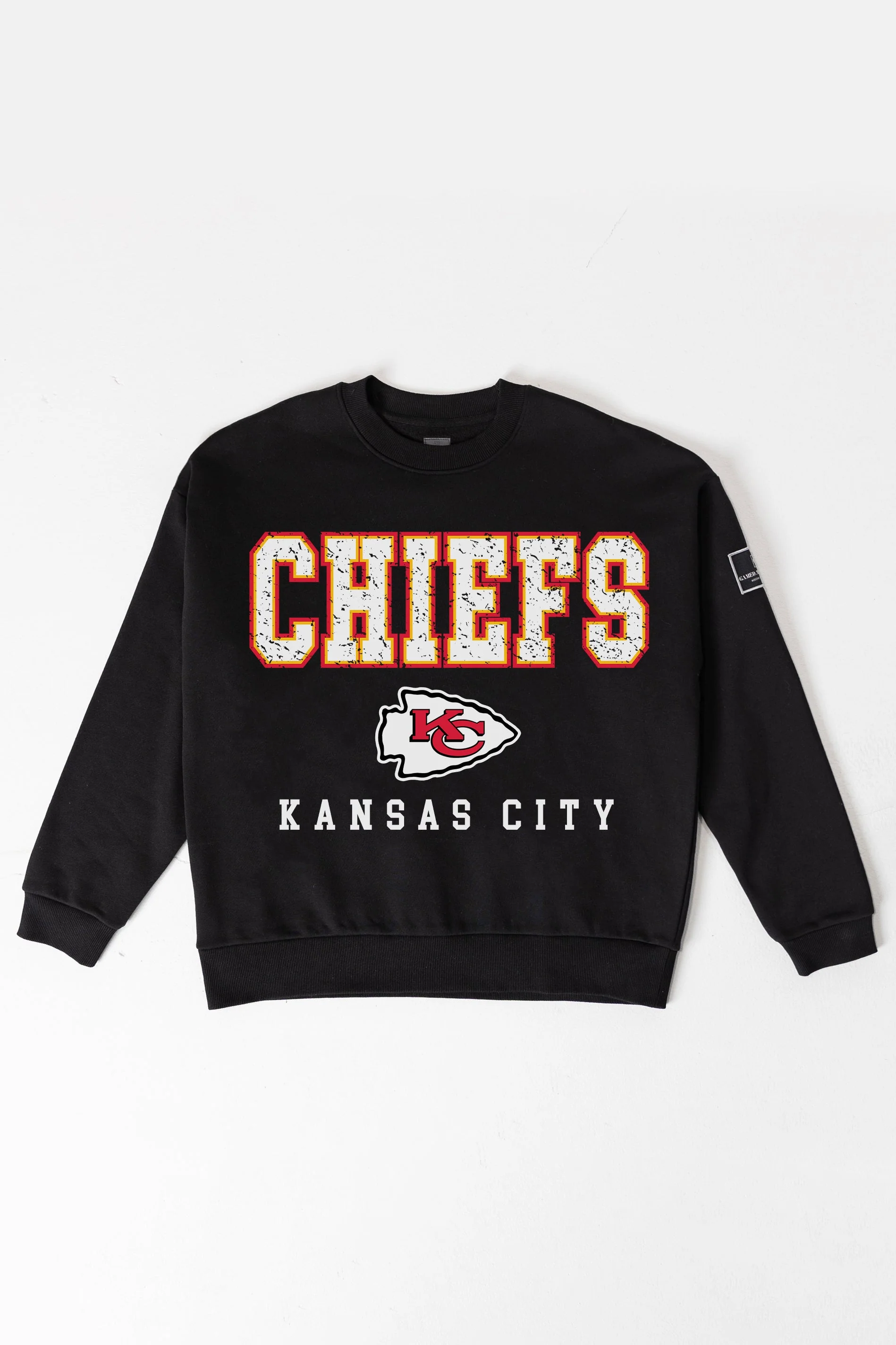 KANSAS CITY CHIEFS LEVEL UP BLACK LABEL PREMIUM FLEECE CREW SWEATSHIRT - Image 8