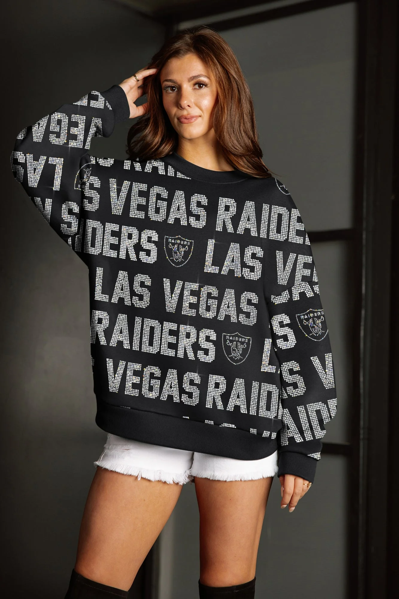 LAS VEGAS RAIDERS HYPE ERA PREMIUM DROP SHOULDER PULLOVER