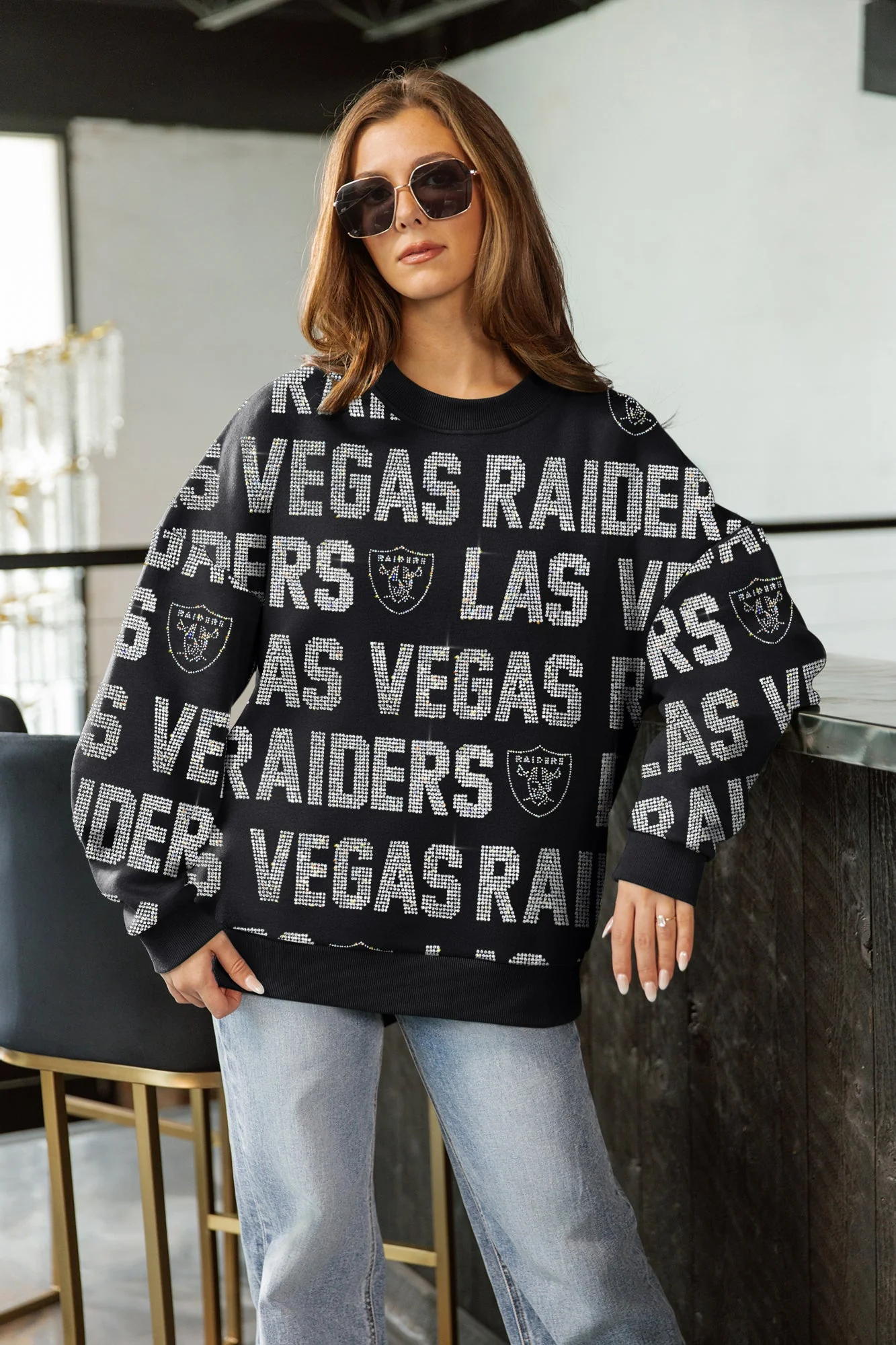 LAS VEGAS RAIDERS HYPE ERA PREMIUM DROP SHOULDER PULLOVER - Image 3