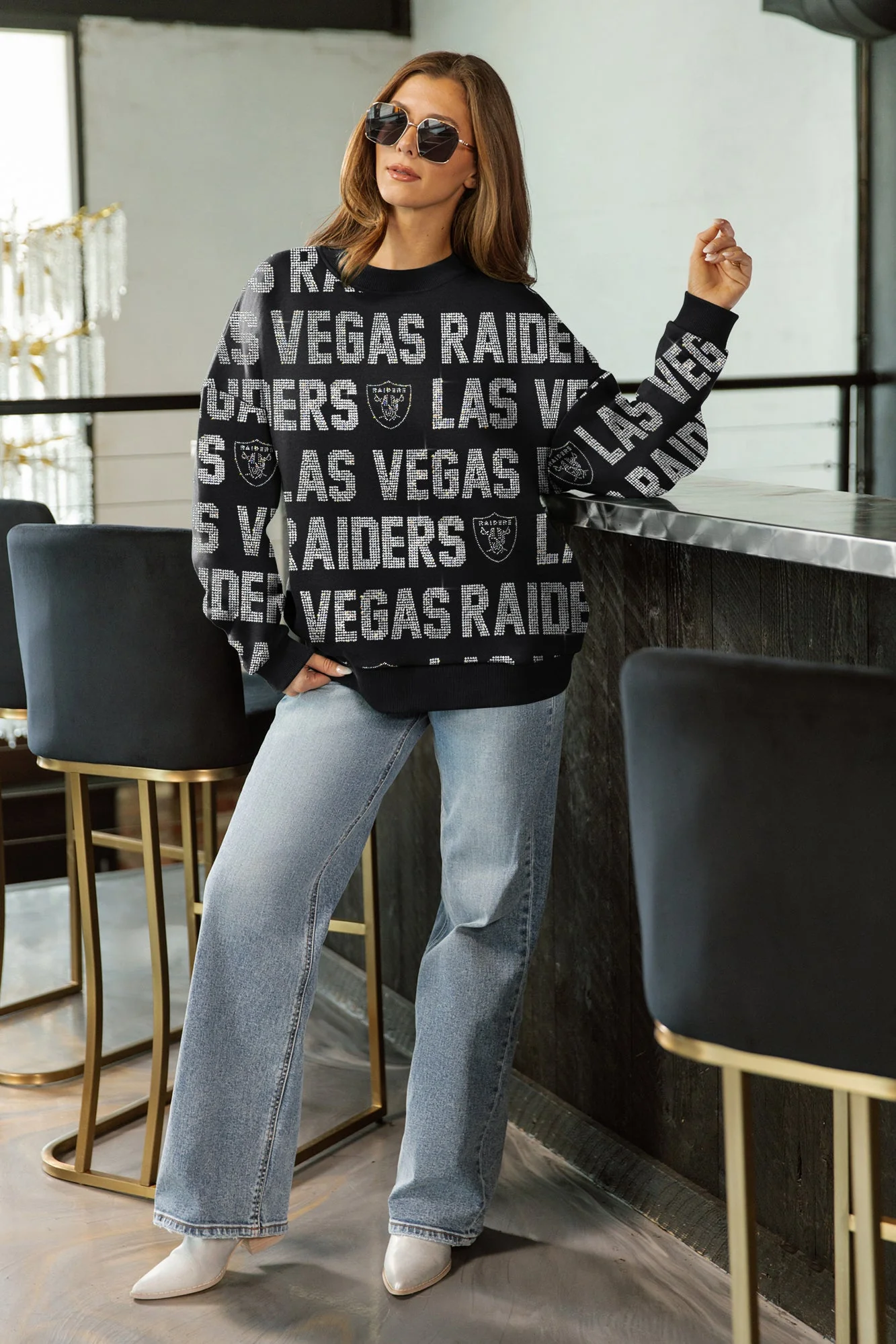 LAS VEGAS RAIDERS HYPE ERA PREMIUM DROP SHOULDER PULLOVER - Image 4