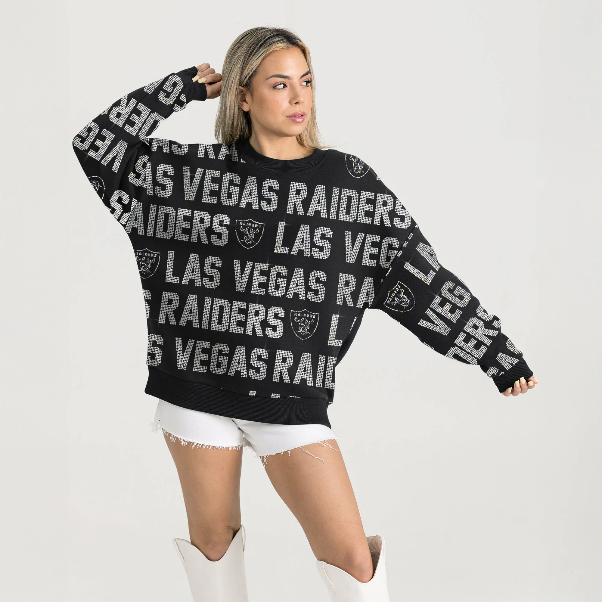 LAS VEGAS RAIDERS HYPE ERA PREMIUM DROP SHOULDER PULLOVER - Image 6