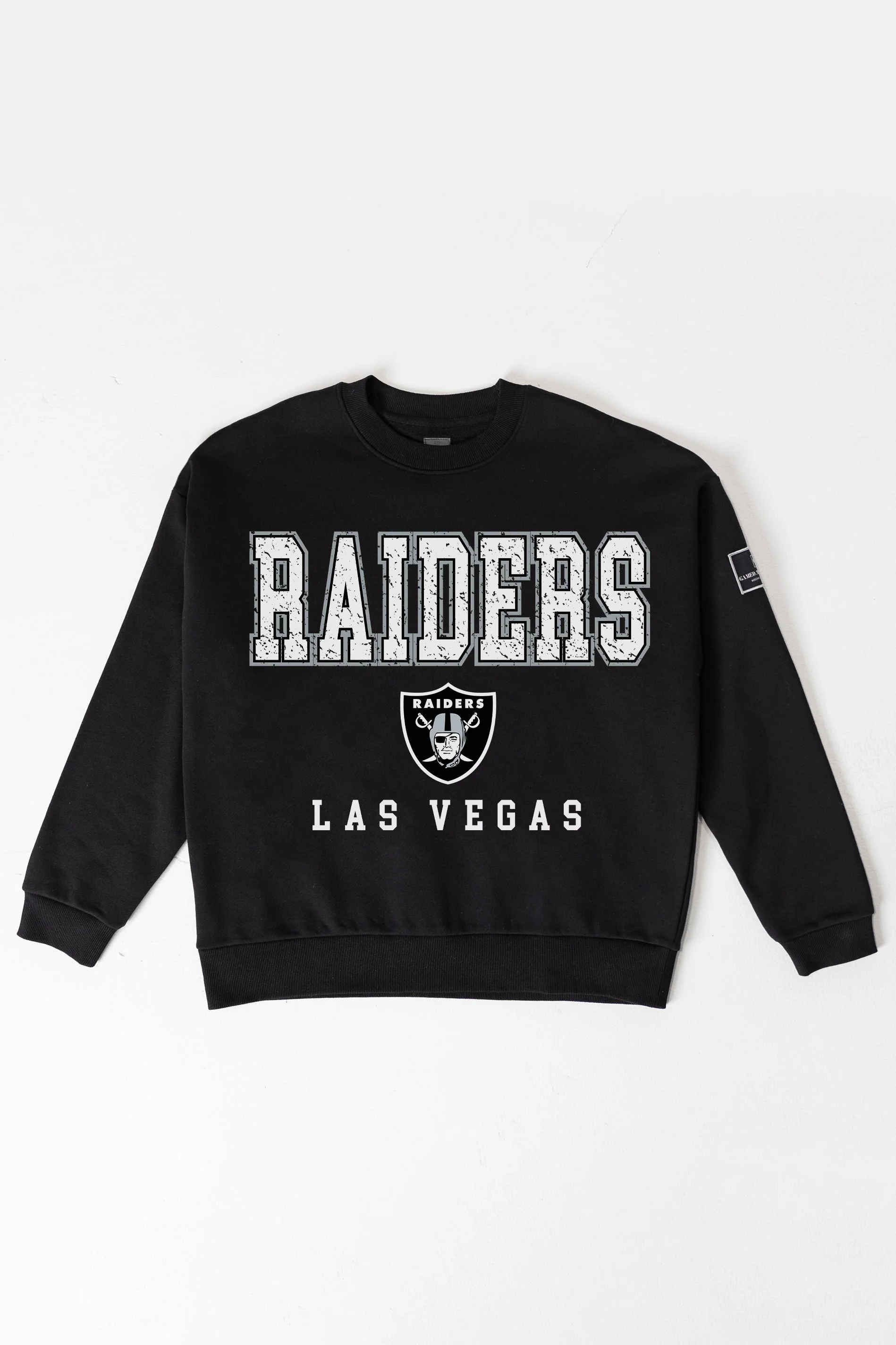 LAS VEGAS RAIDERS LEVEL UP BLACK LABEL PREMIUM FLEECE CREW SWEATSHIRT - Image 8