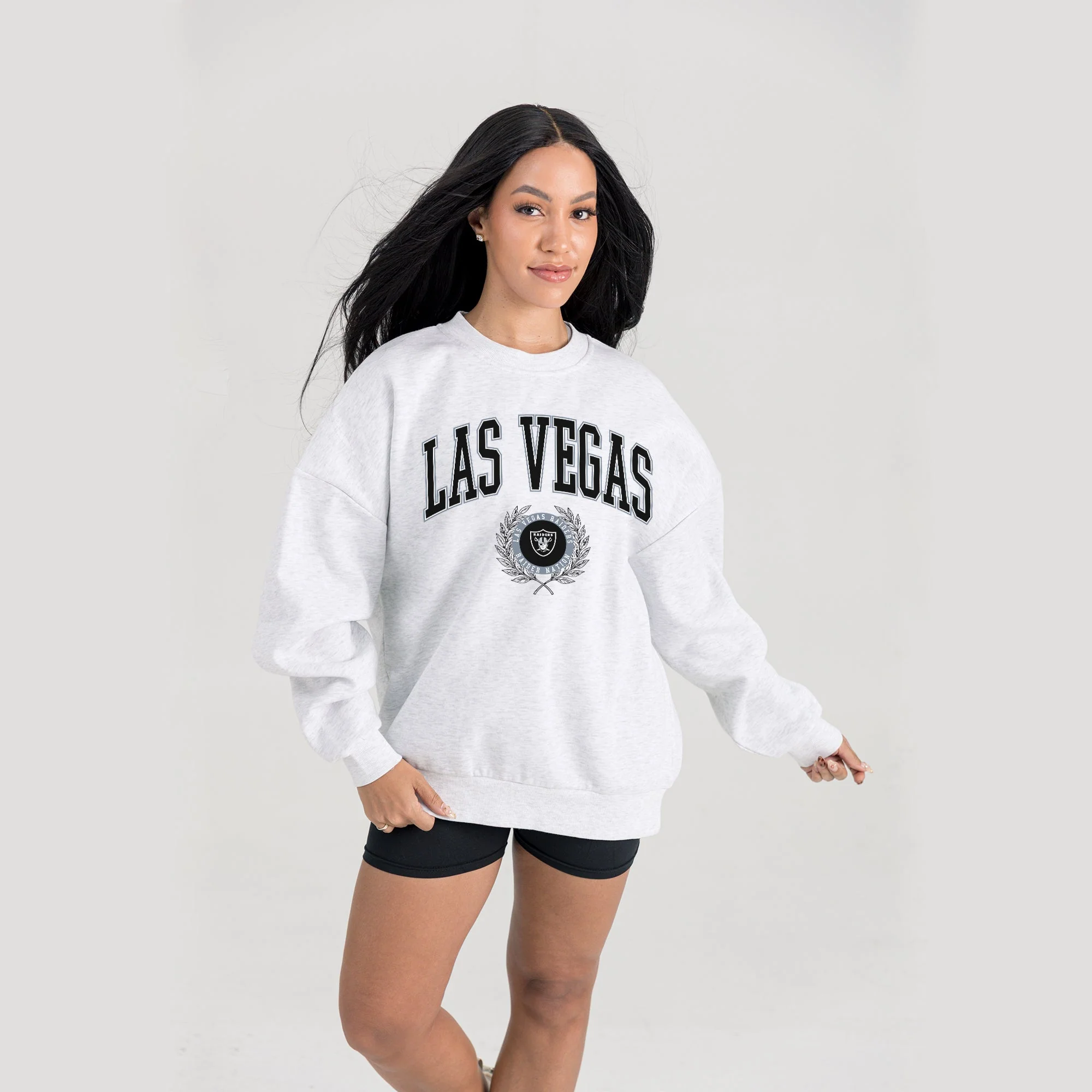 LAS VEGAS RAIDERS TRADITION REFINED PREMIUM FLEECE CREWNECK PULLOVER - Image 5