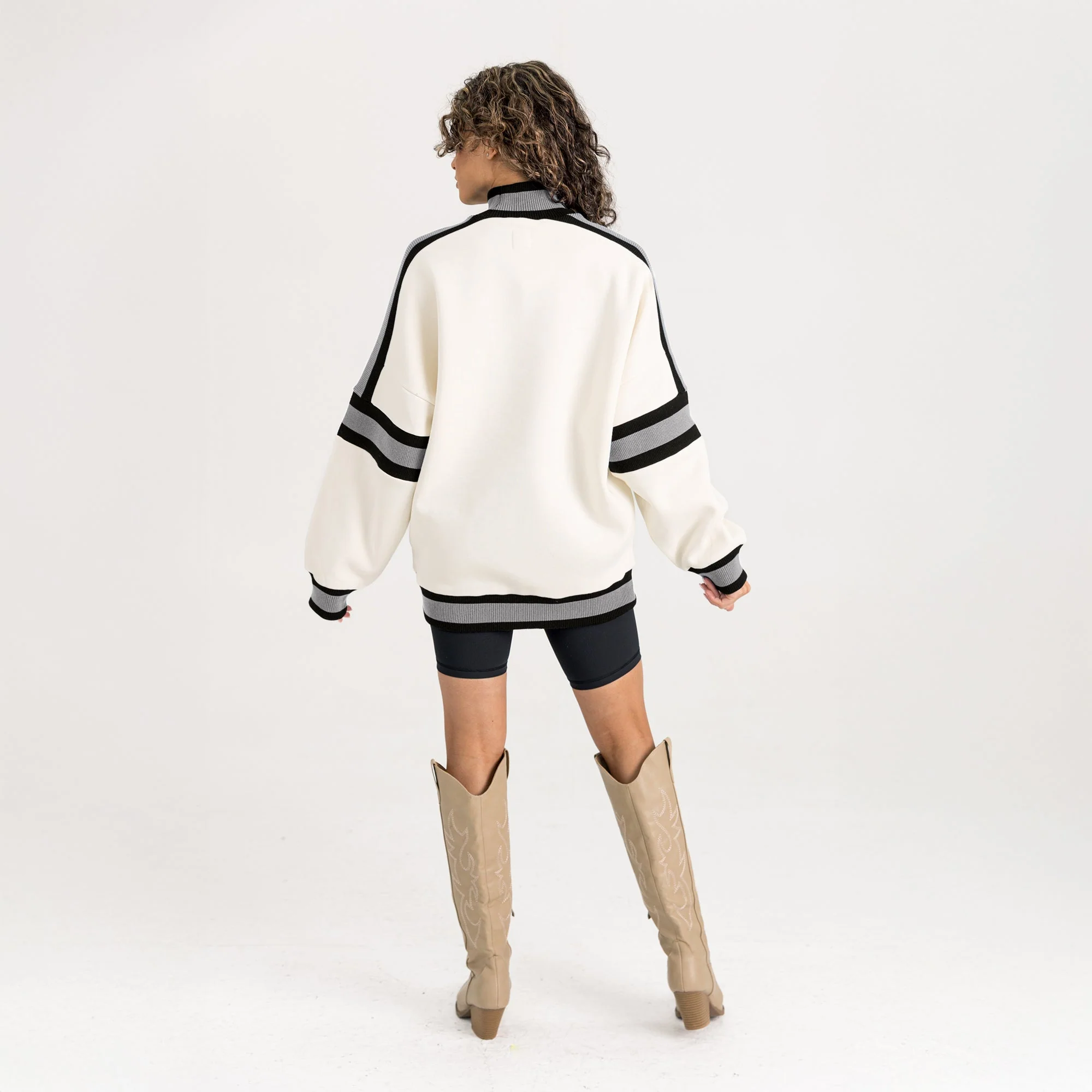 LAS VEGAS RAIDERS VIVID MOTION COLORBLOCK TURTLENECK PULLOVER - Image 6