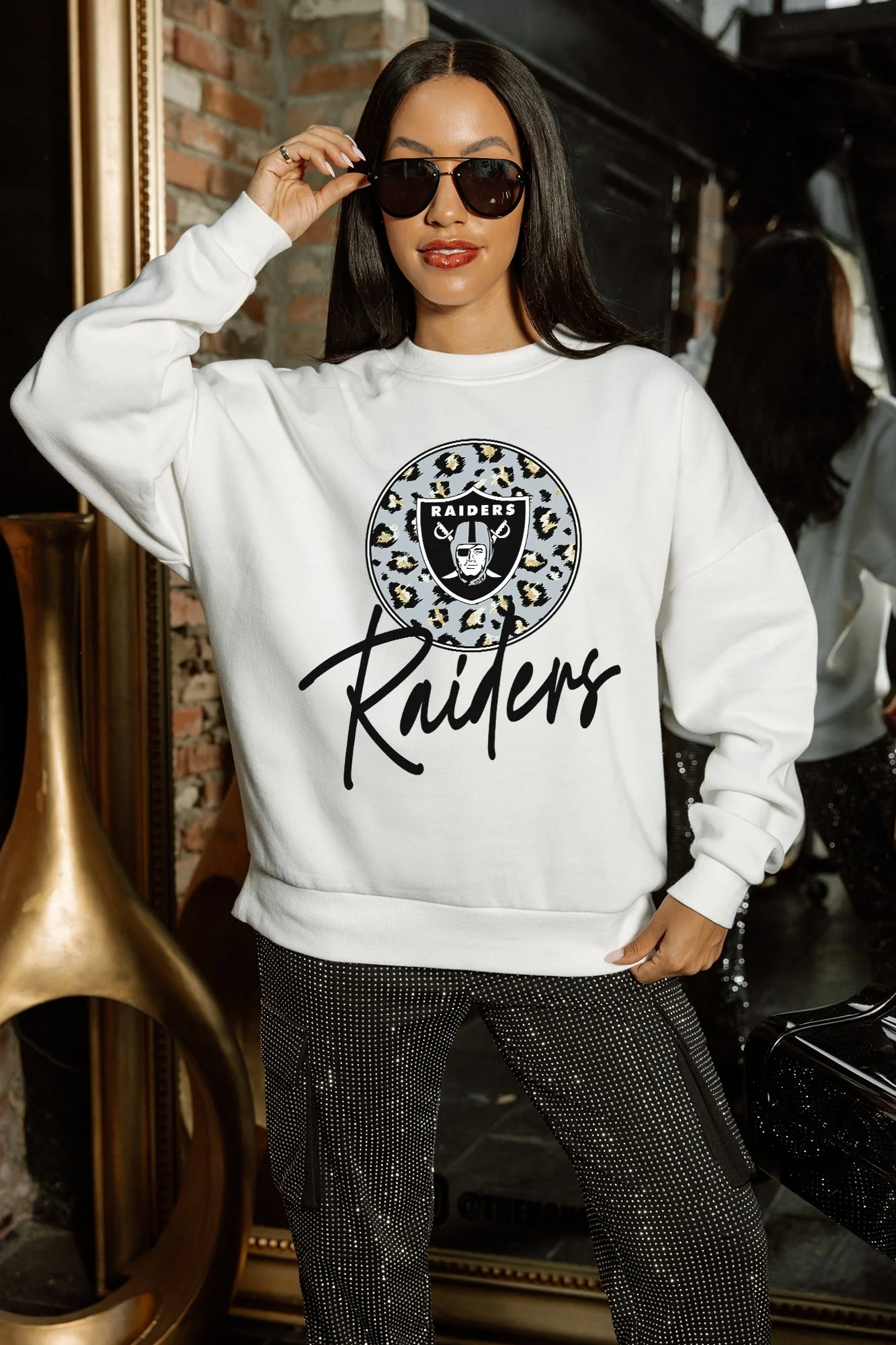 LAS VEGAS RAIDERS WILD BREAKTHROUGH PREMIUM FLEECE CREWNECK PULLOVER - Image 3