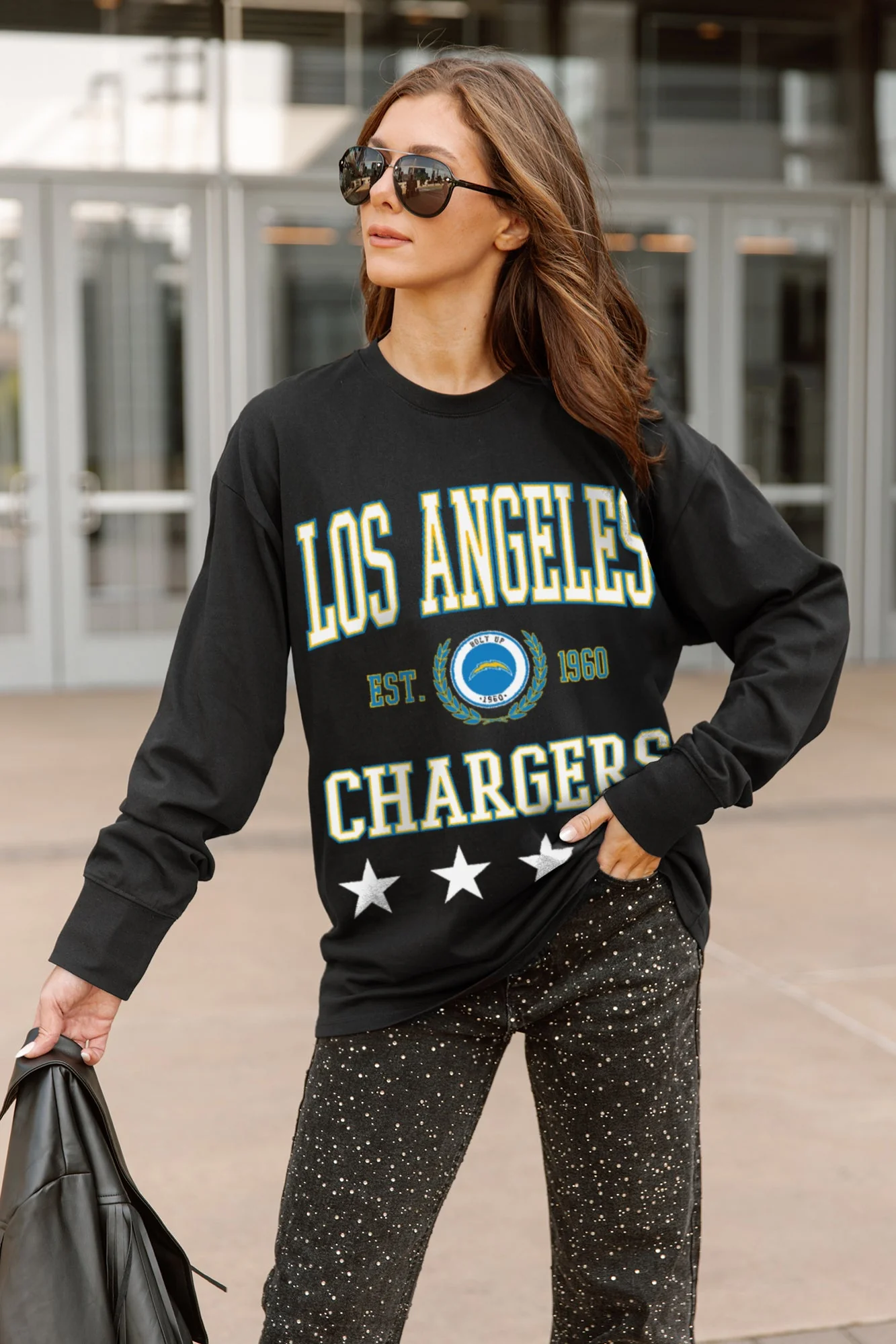 LOS ANGELES CHARGERS EVERYDAY STAR ESSENTIAL RELAXED FIT LONG SLEEVE TEE - Image 2