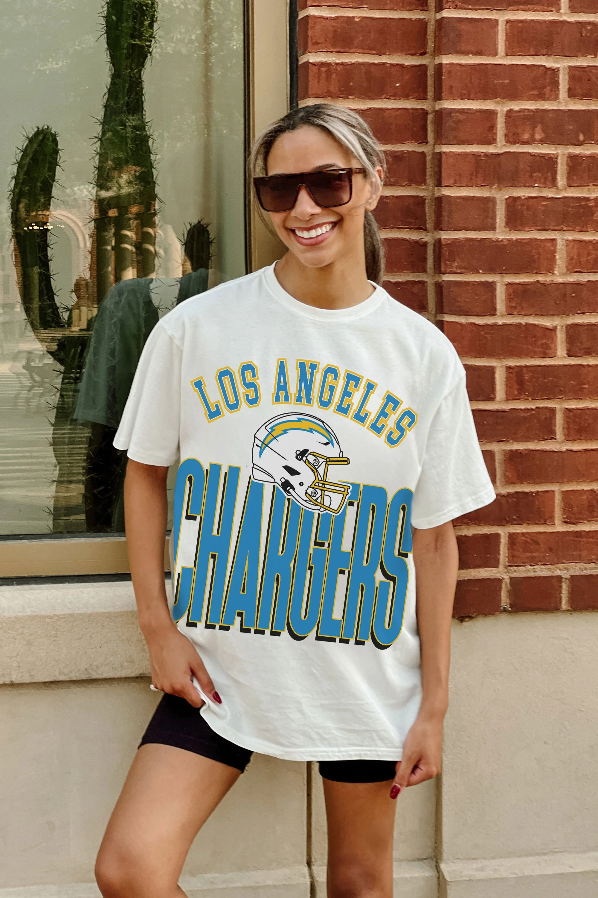 LOS ANGELES CHARGERS FIERCE FOCUS WASHED RELAXED FIT TEE - Image 4