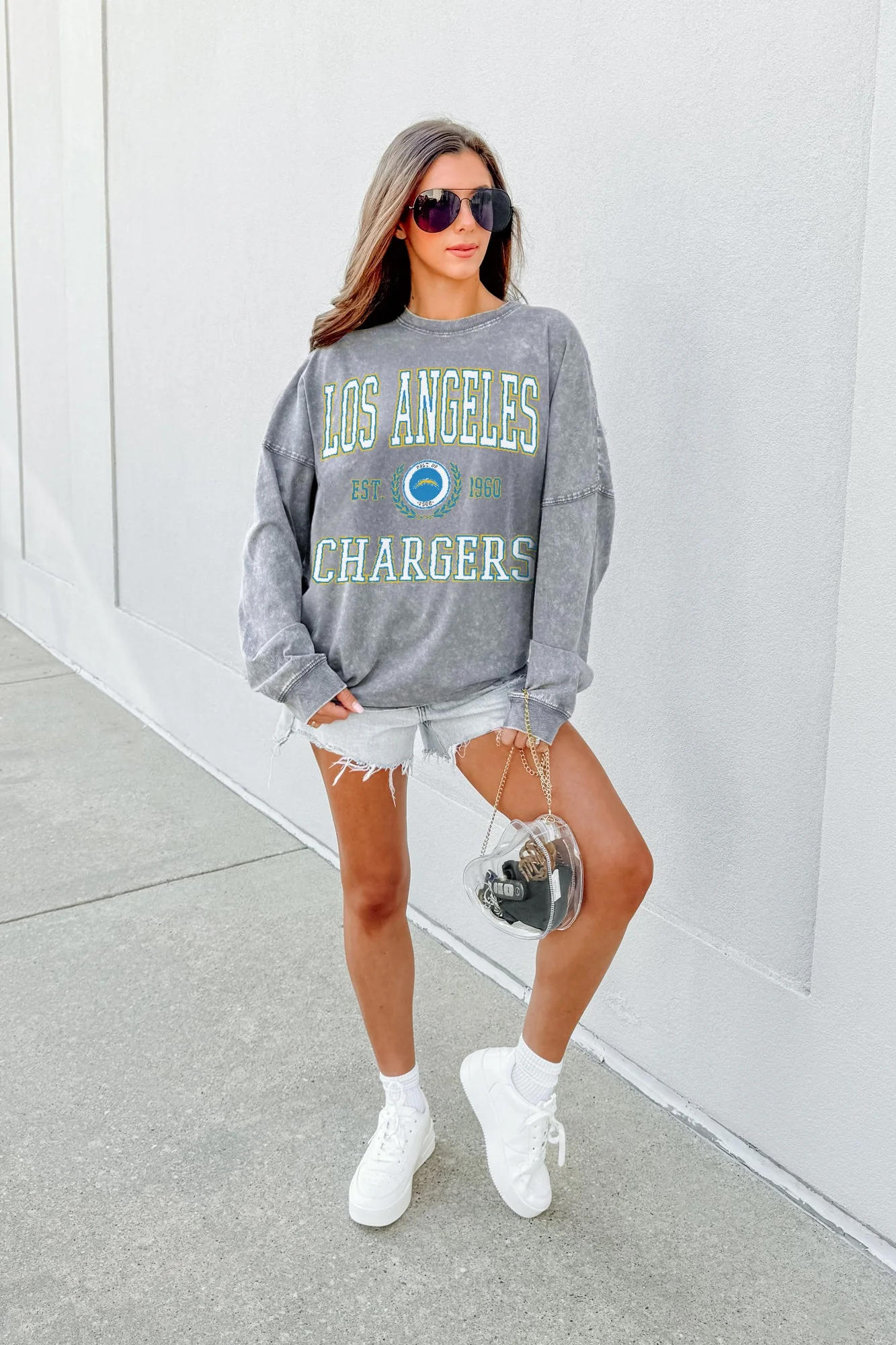 LOS ANGELES CHARGERS FINAL SCORE FADED WASH PULLOVER - Image 2