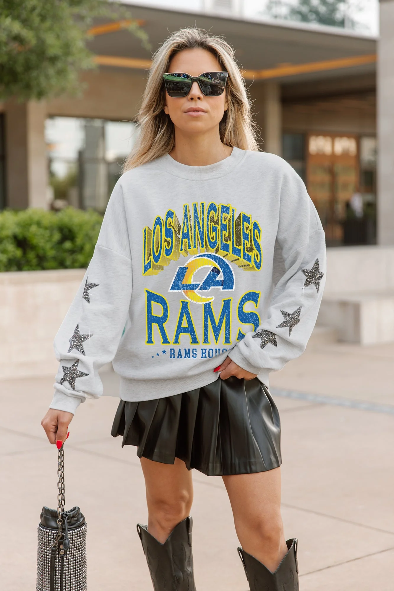 LOS ANGELES RAMS RESILIENCE STAR EMBELLISHED CREW SWEATSHIRT - Image 3