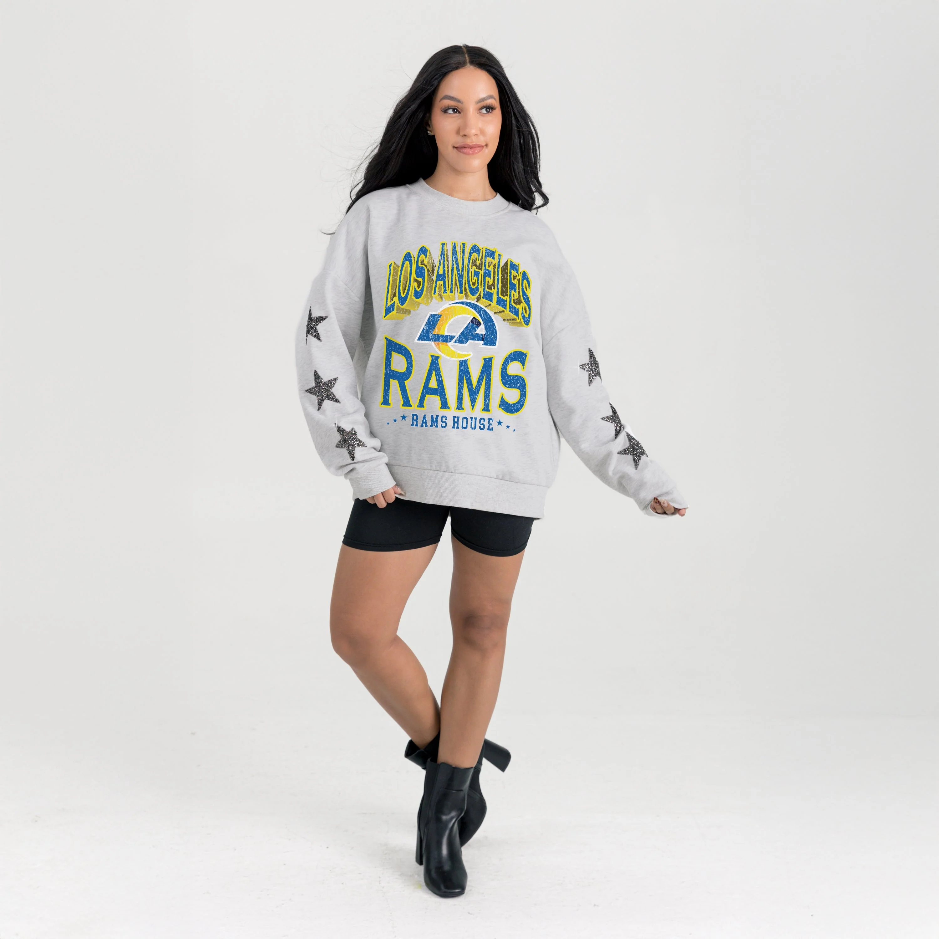 LOS ANGELES RAMS RESILIENCE STAR EMBELLISHED CREW SWEATSHIRT - Image 5