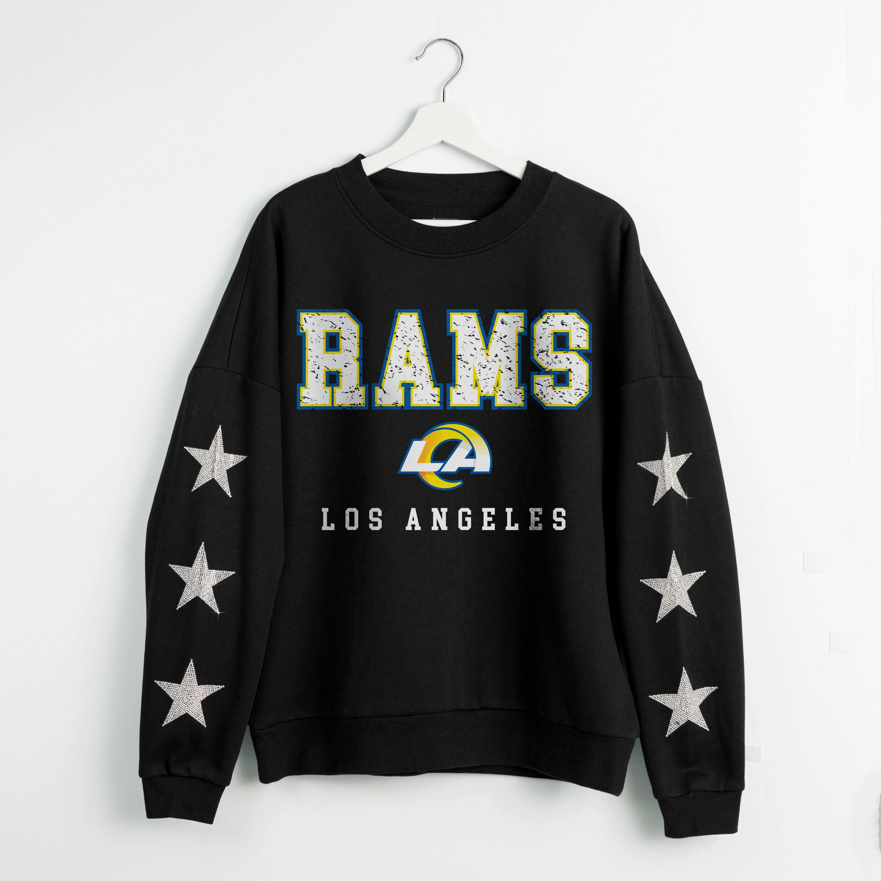 LOS ANGELES RAMS VELOCITY STAR EMBELLISHED CREW SWEATSHIRT - Image 8