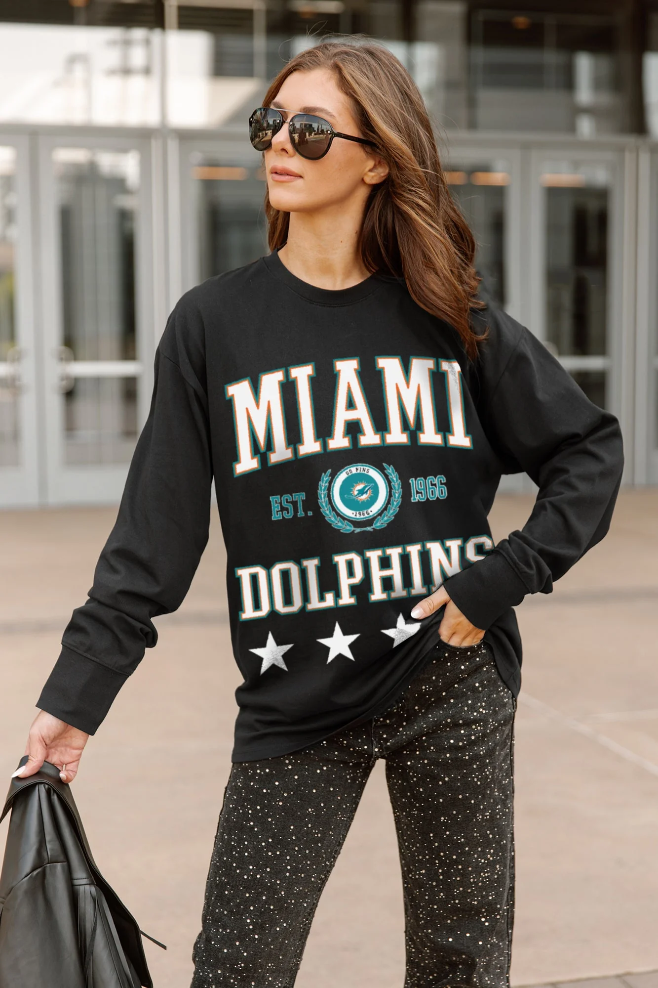 MIAMI DOLPHINS EVERYDAY STAR ESSENTIAL RELAXED FIT LONG SLEEVE TEE - Image 2