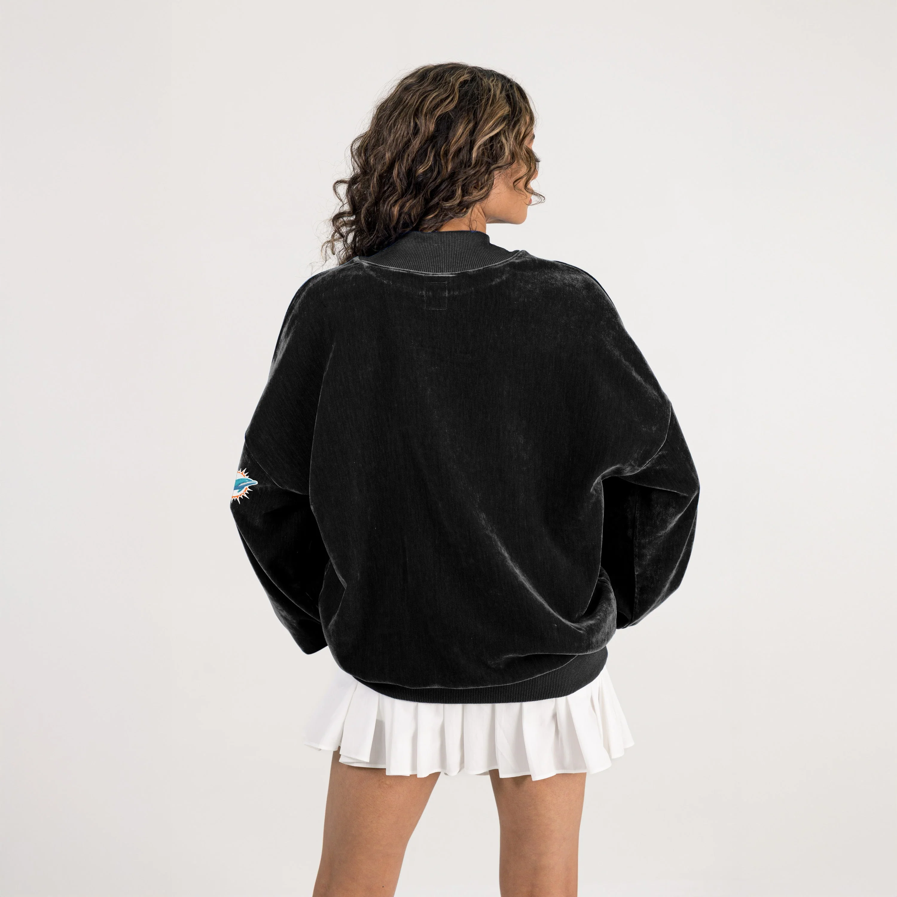 MIAMI DOLPHINS MAKE A MOVE MOCK NECK CHENILLE PULLOVER - Image 5