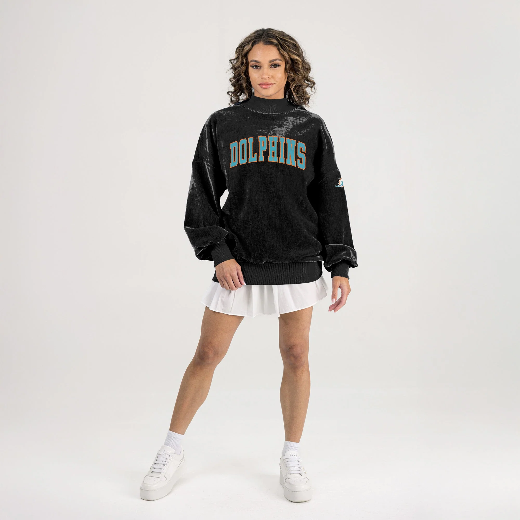 MIAMI DOLPHINS MAKE A MOVE MOCK NECK CHENILLE PULLOVER - Image 6