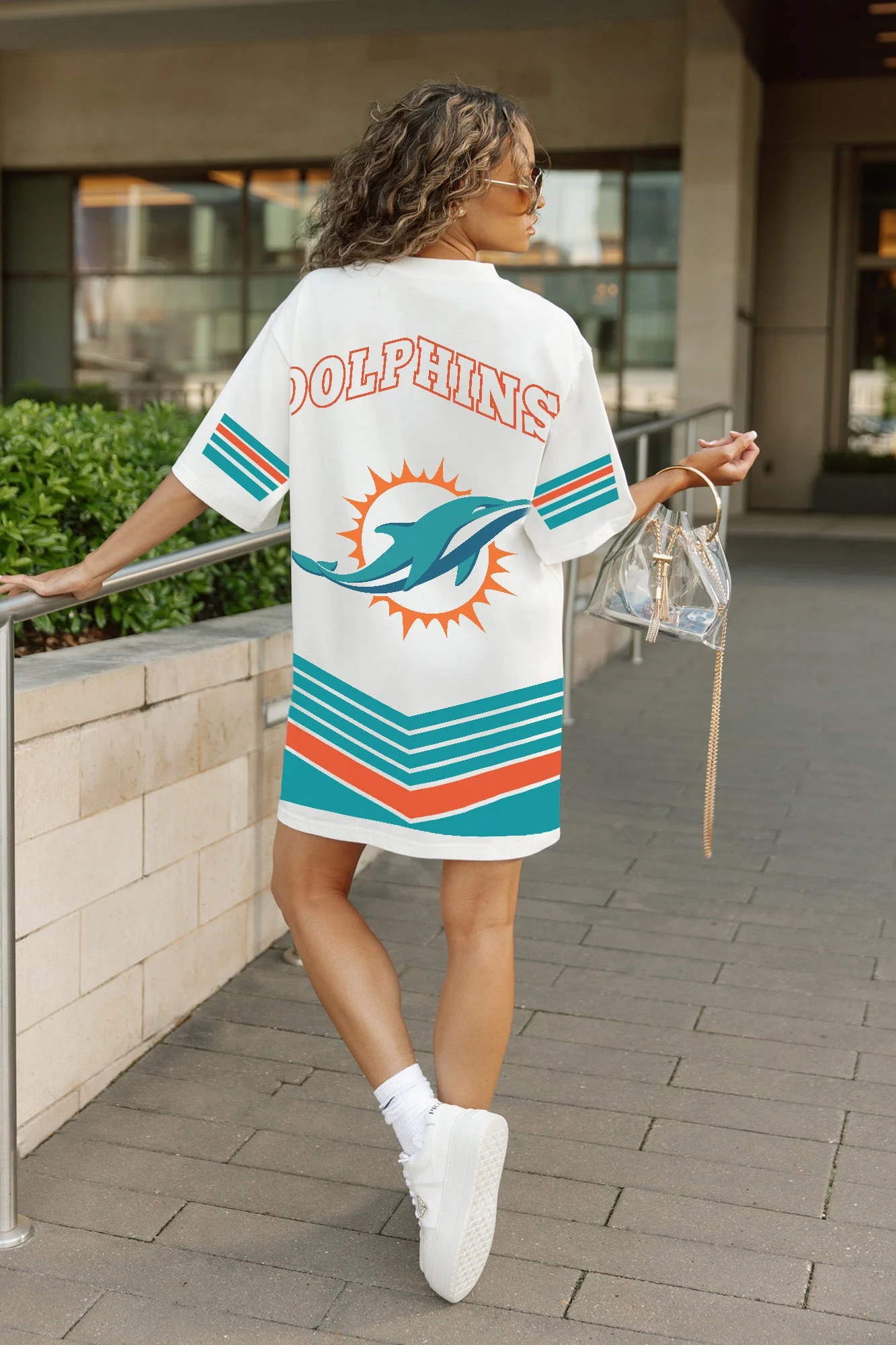 MIAMI DOLPHINS PERFECT SCORE RETRO T-SHIRT DRESS - Image 4
