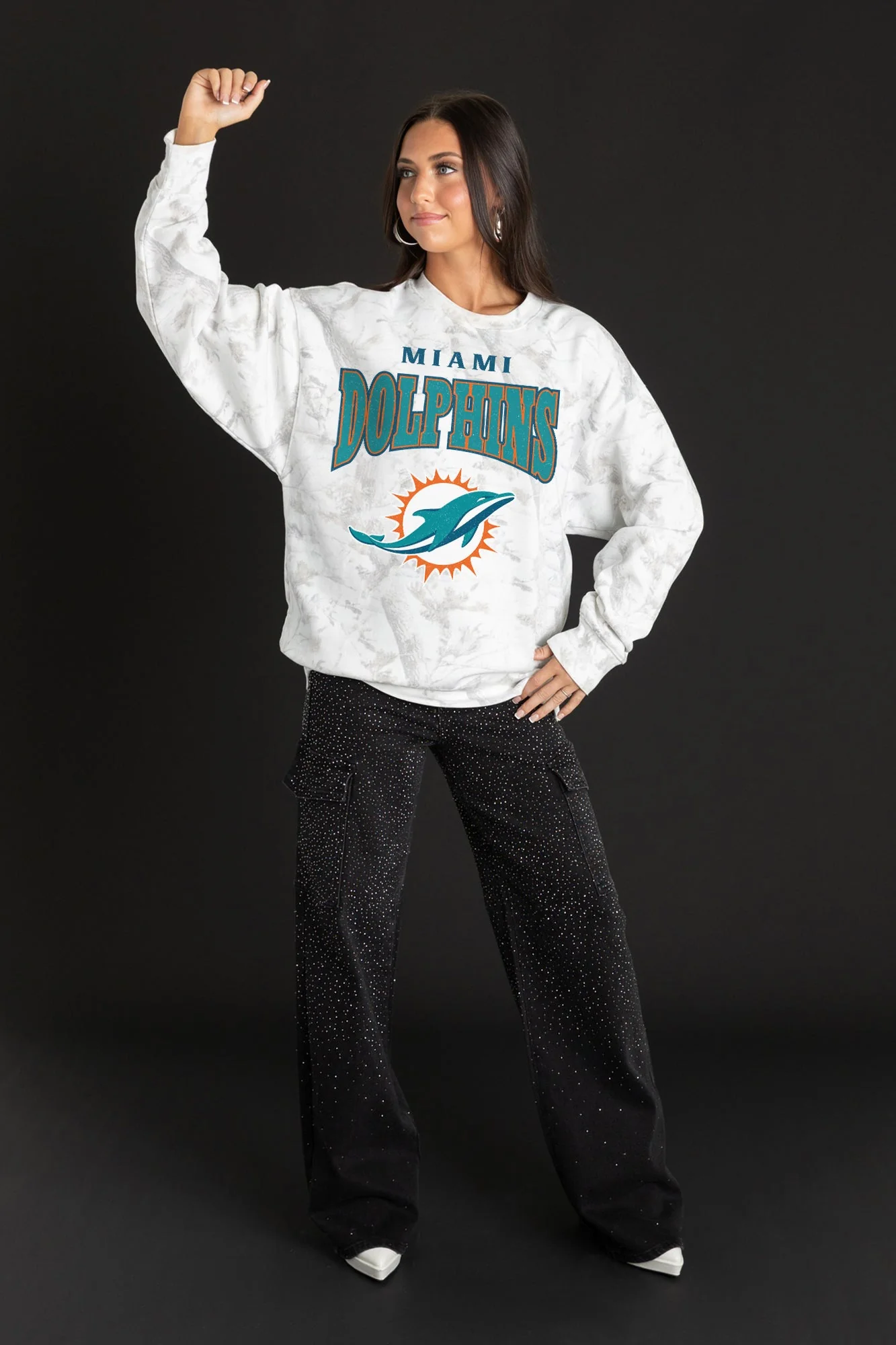 MIAMI DOLPHINS RALLY READY PREMIUM DROP SHOULDER CAMO PULLOVER - Image 3