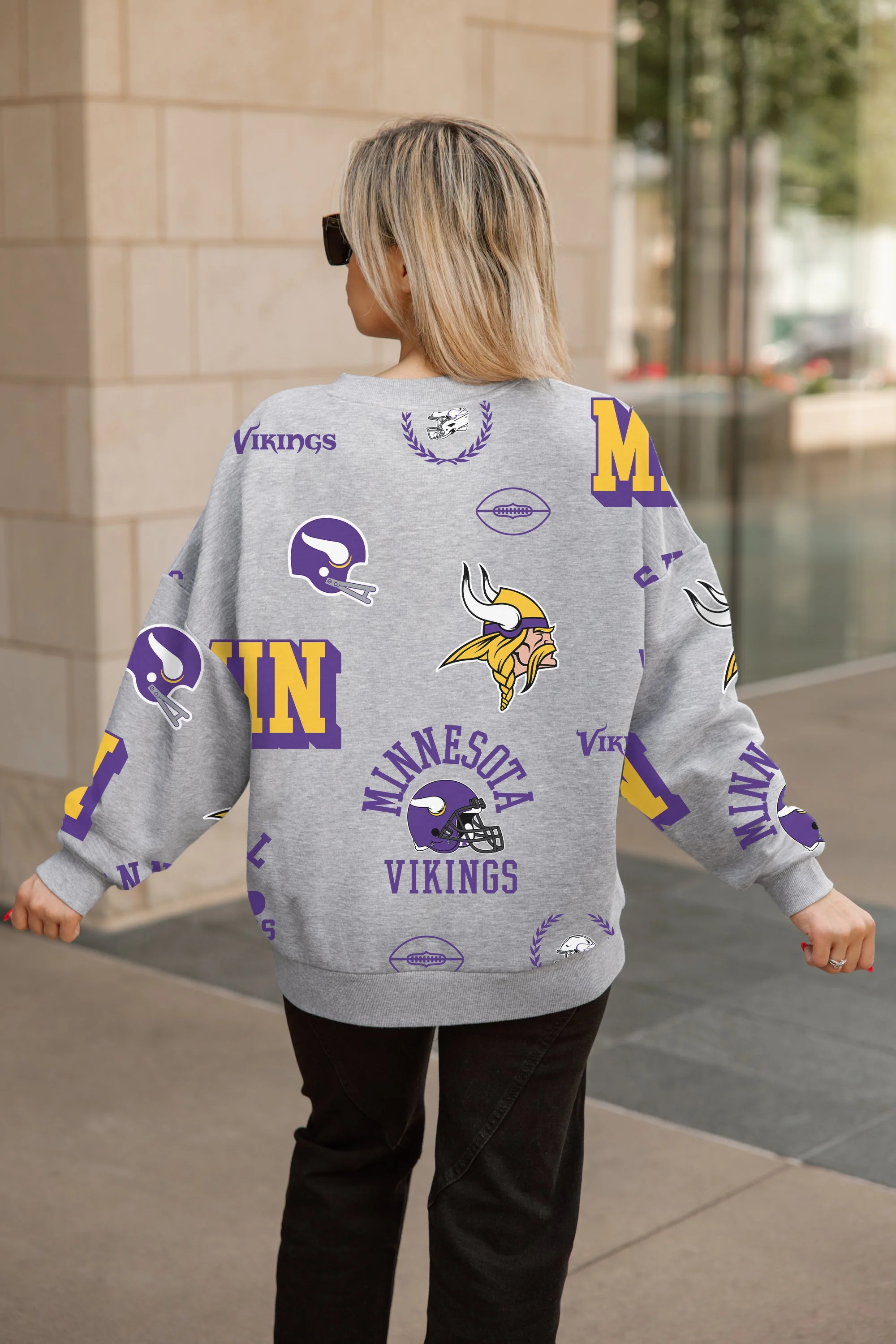 MINNESOTA VIKINGS ALWAYS ON REPEAT PREMIUM FLEECE CREW SWEATSHIRT - Image 6
