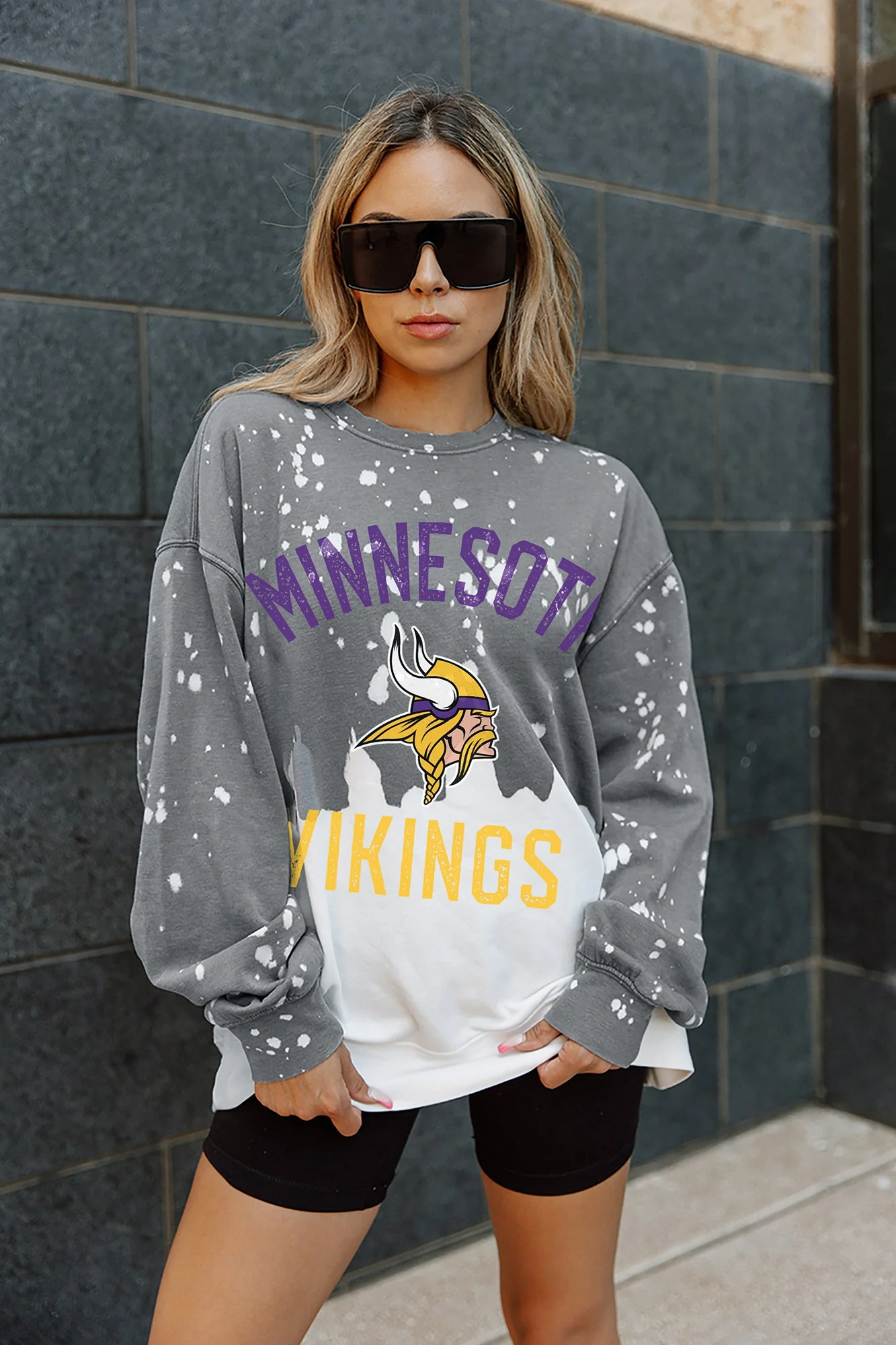 MINNESOTA VIKINGS Coin Toss Long-Sleeve French Terry Pullover - Image 5