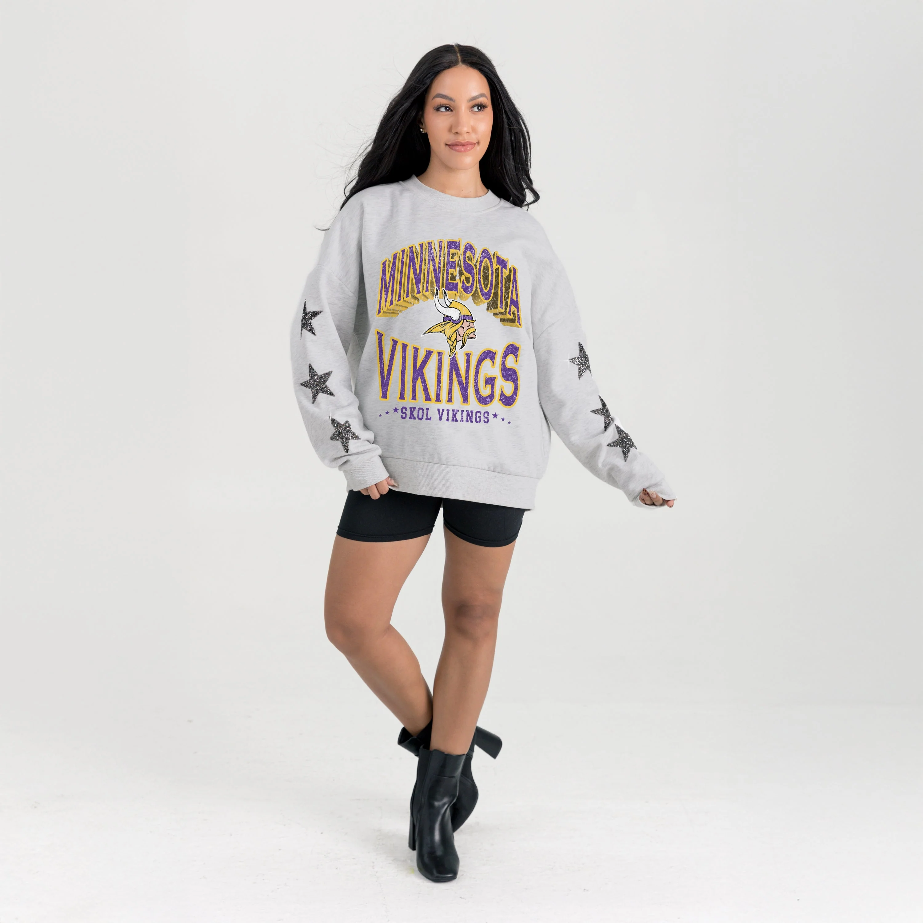 MINNESOTA VIKINGS RESILIENCE STAR EMBELLISHED CREW SWEATSHIRT - Image 5
