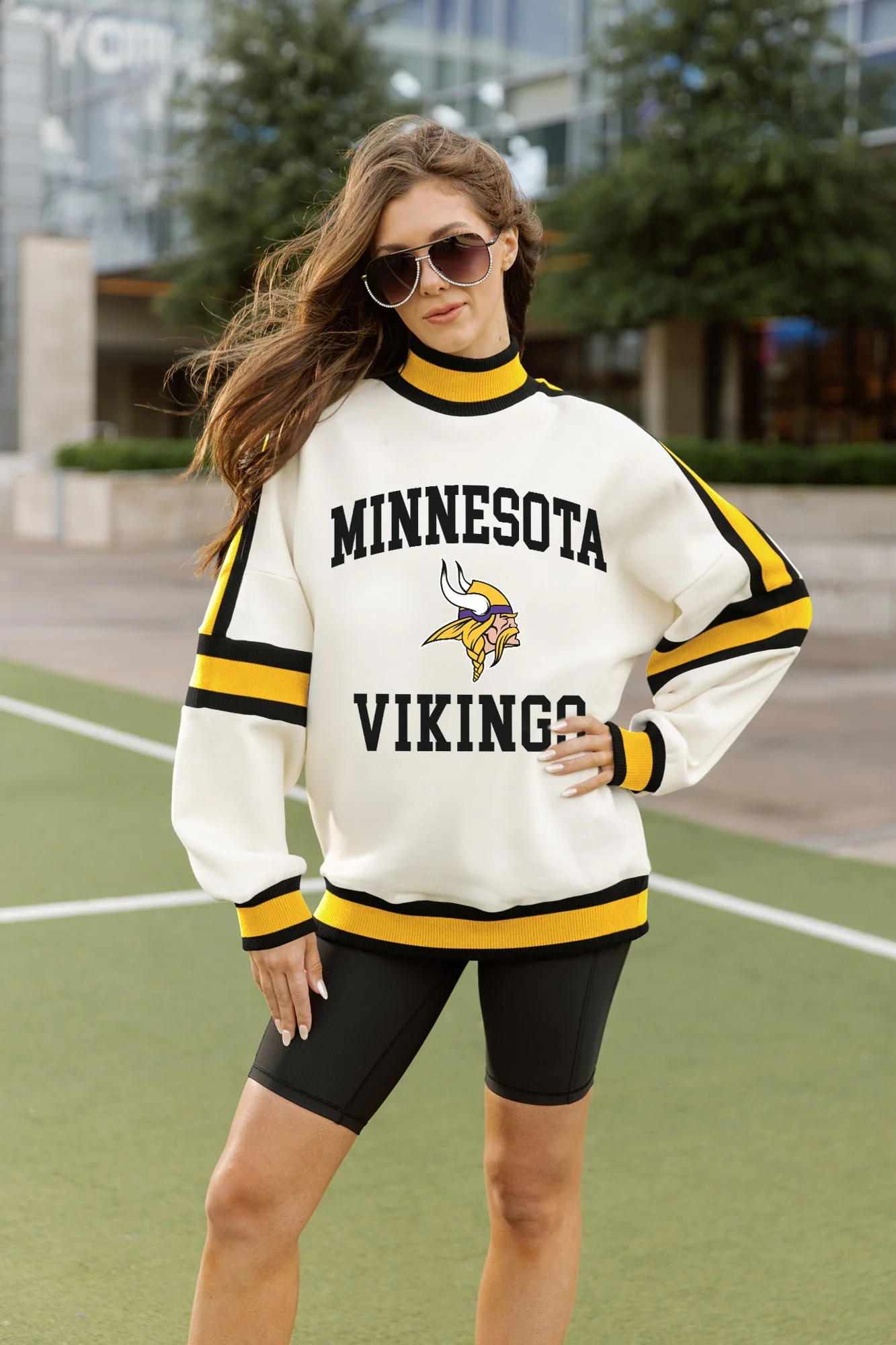 MINNESOTA VIKINGS VIVID MOTION COLORBLOCK TURTLENECK PULLOVER - Image 2